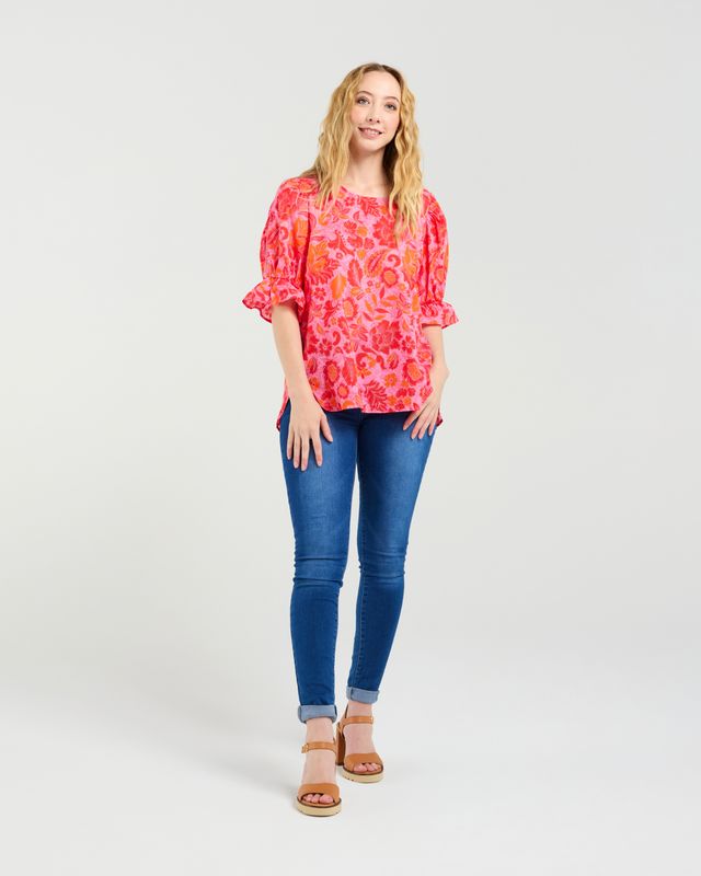 Sadie Top Abstract Blush