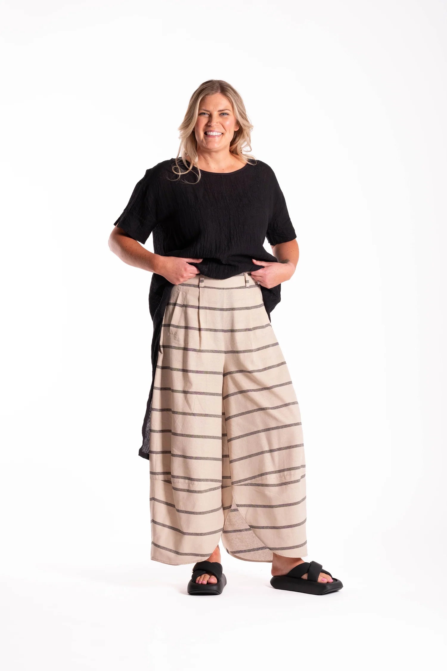 Apartment Pants White Stripe