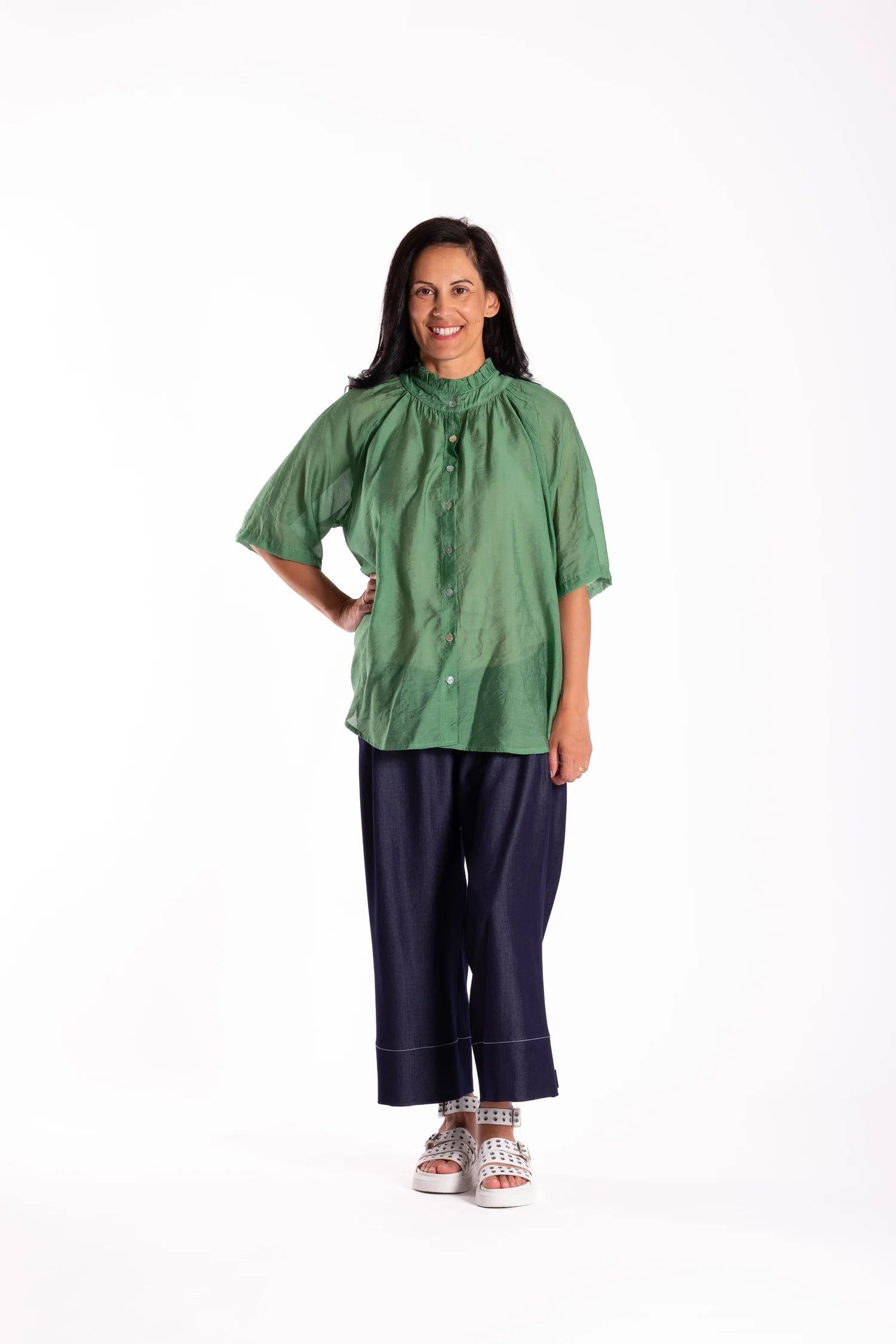Delight Blouse Leafy Green