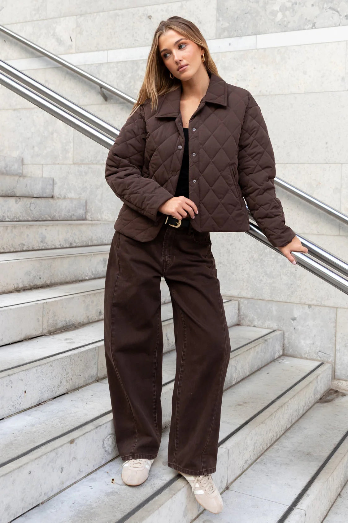 Varsity Chocolate Barrel Jean