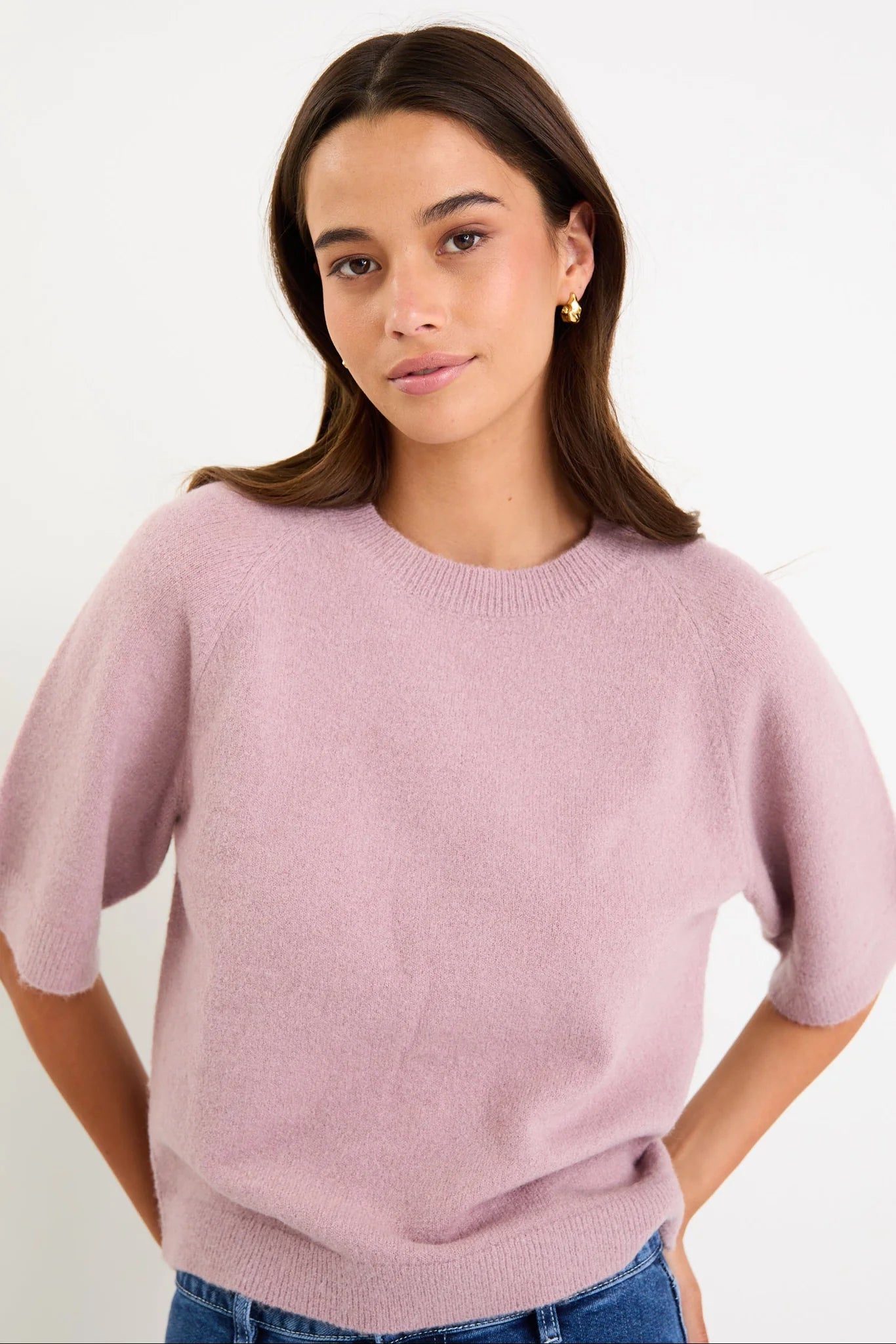 Assemble blush alpaca raglan knit tee