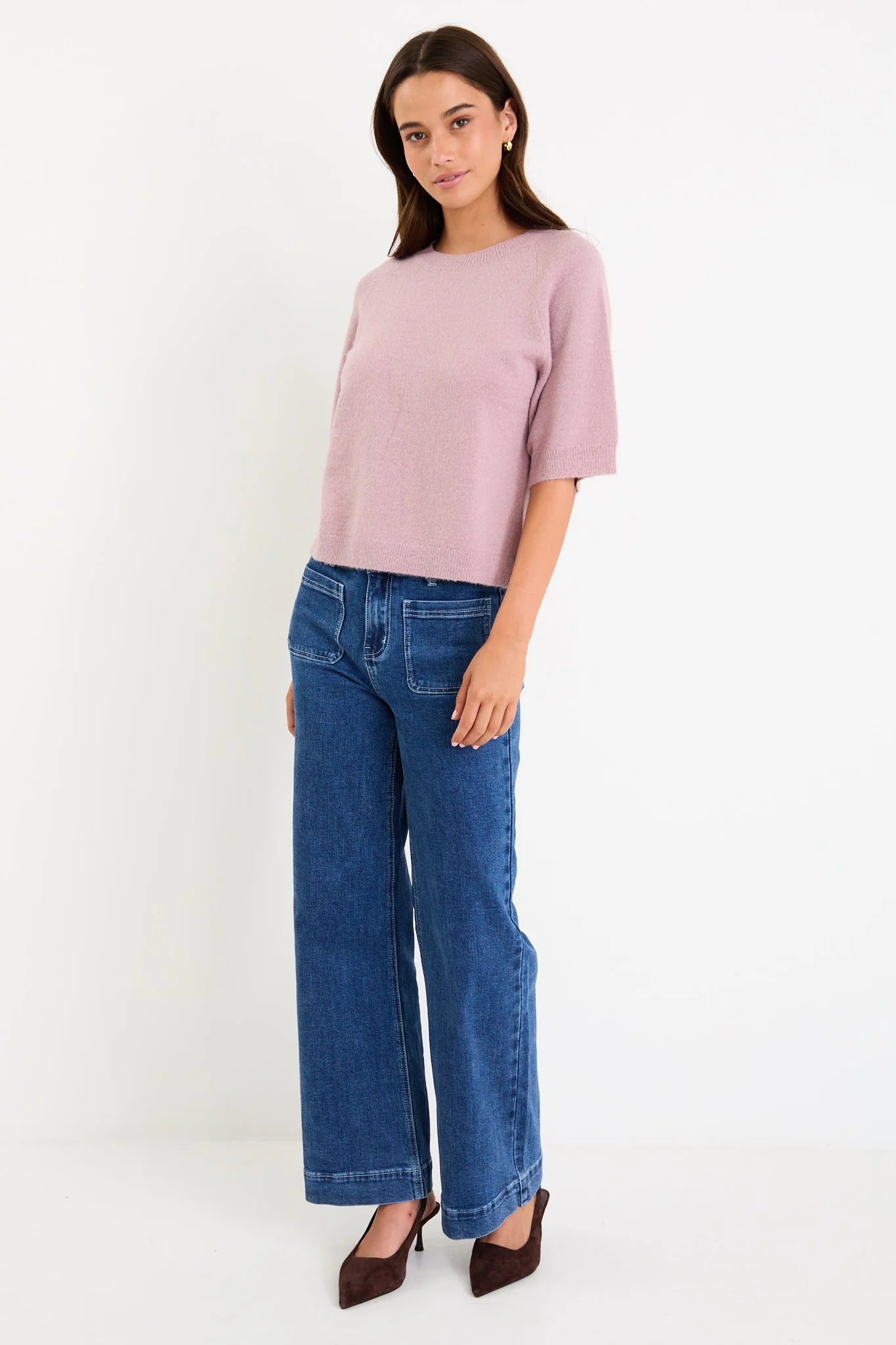 Assemble blush alpaca raglan knit tee