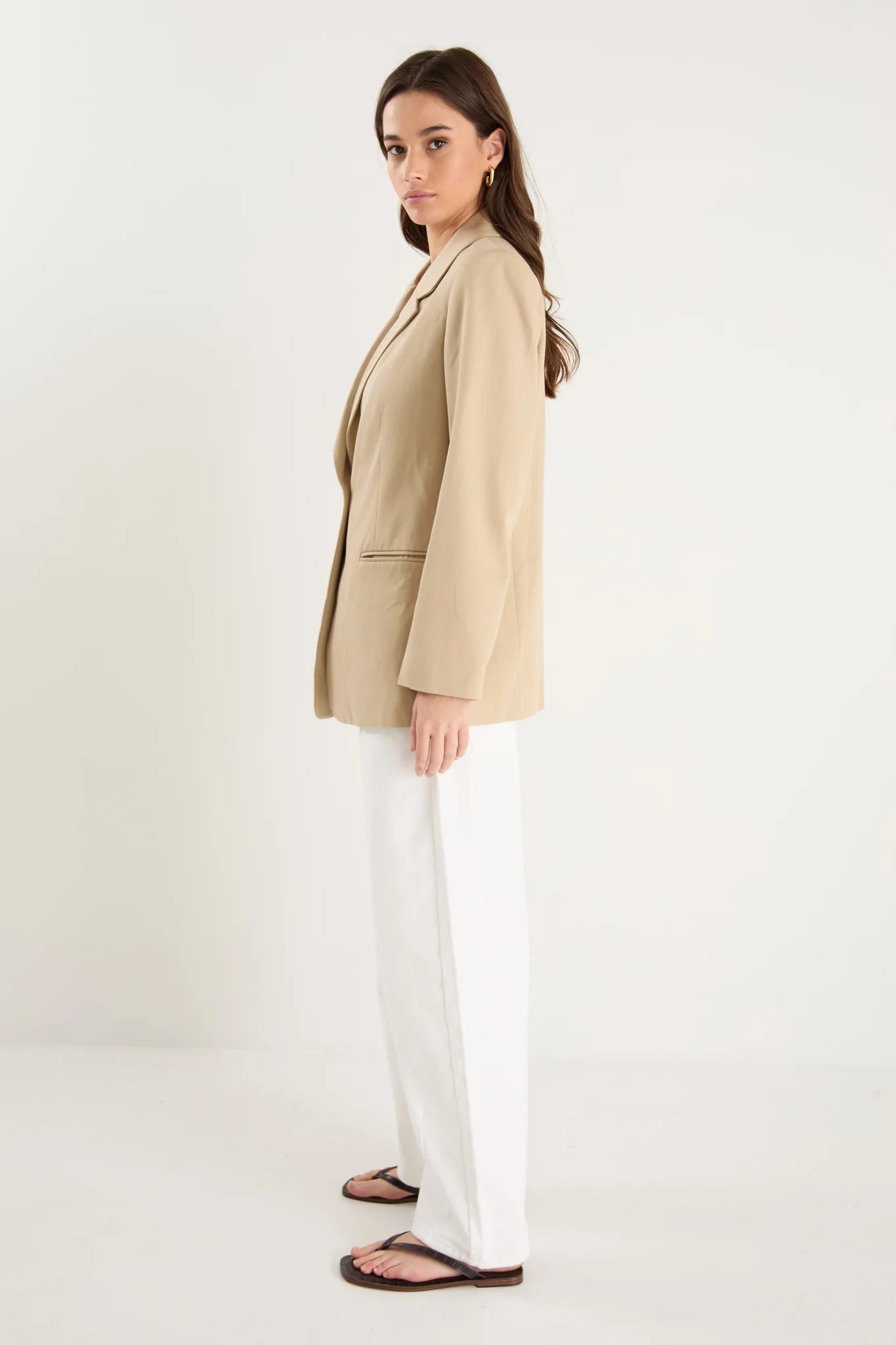 Atlantic Taupe Lyocell Cotton Blazer