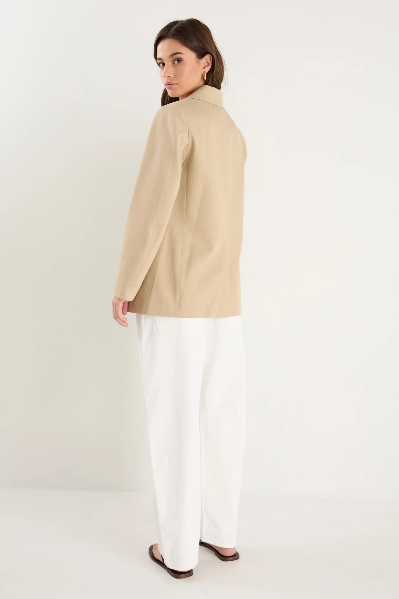 Atlantic Taupe Lyocell Cotton Blazer