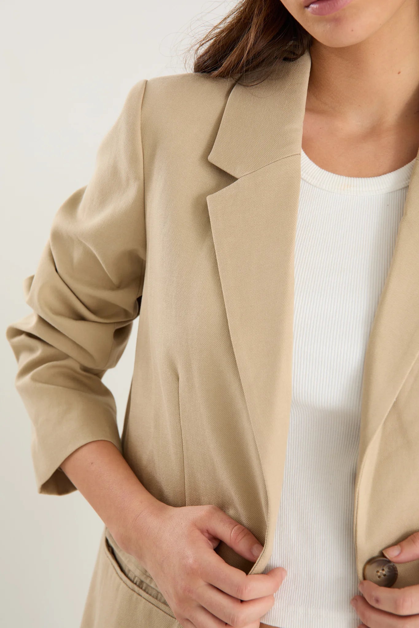 Atlantic Taupe Lyocell Cotton Blazer
