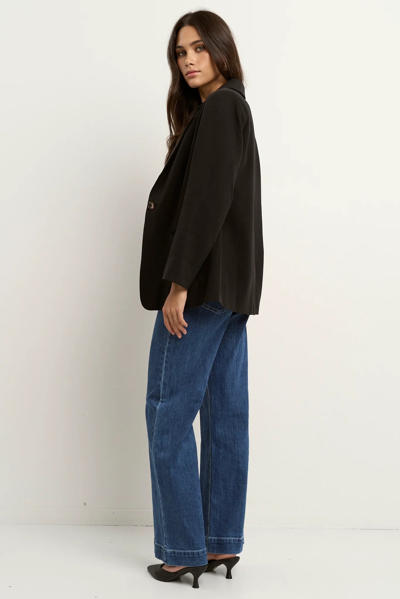 Atlantic Black Lyocell Cotton Blazer