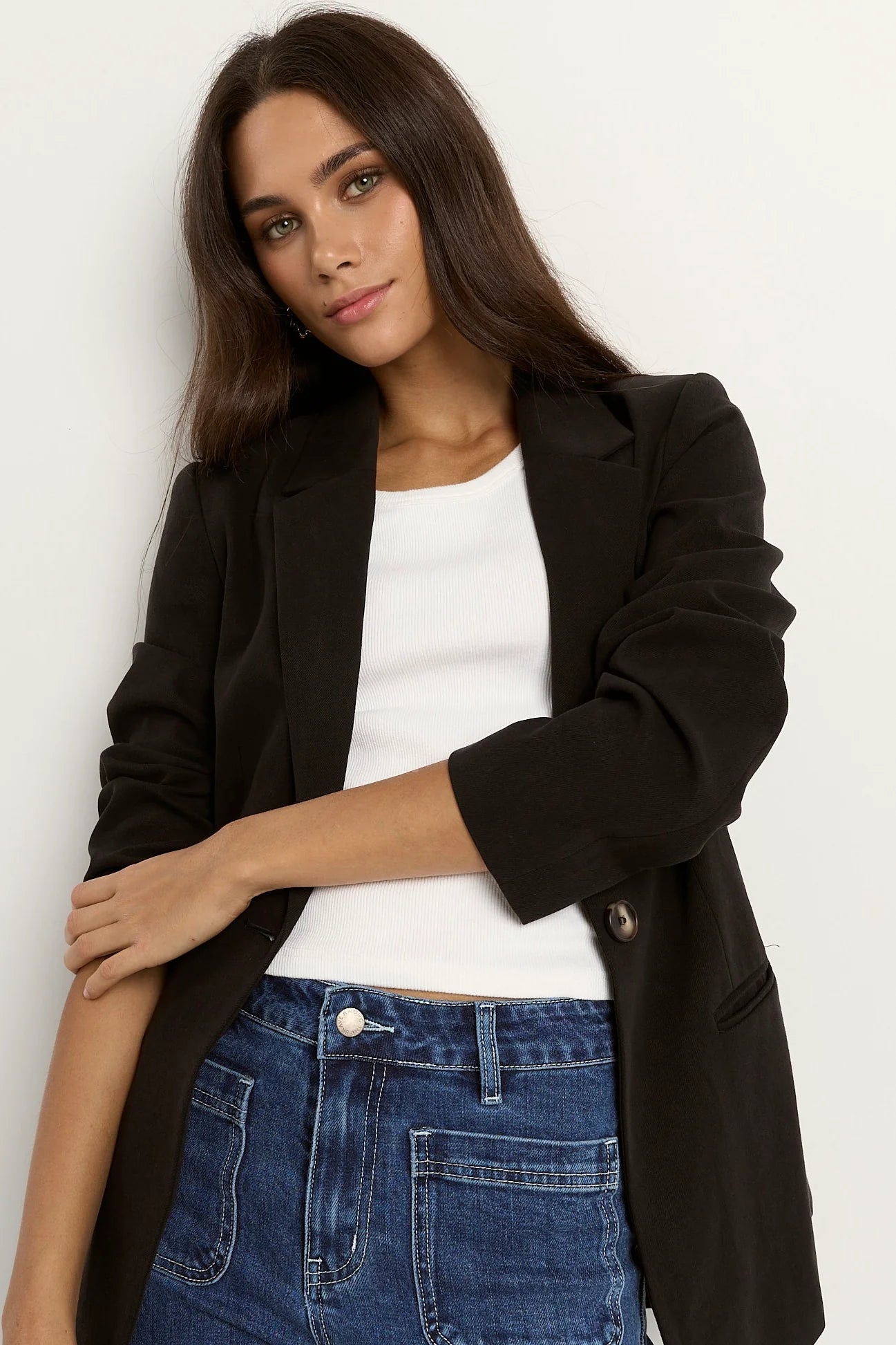 Atlantic Black Lyocell Cotton Blazer