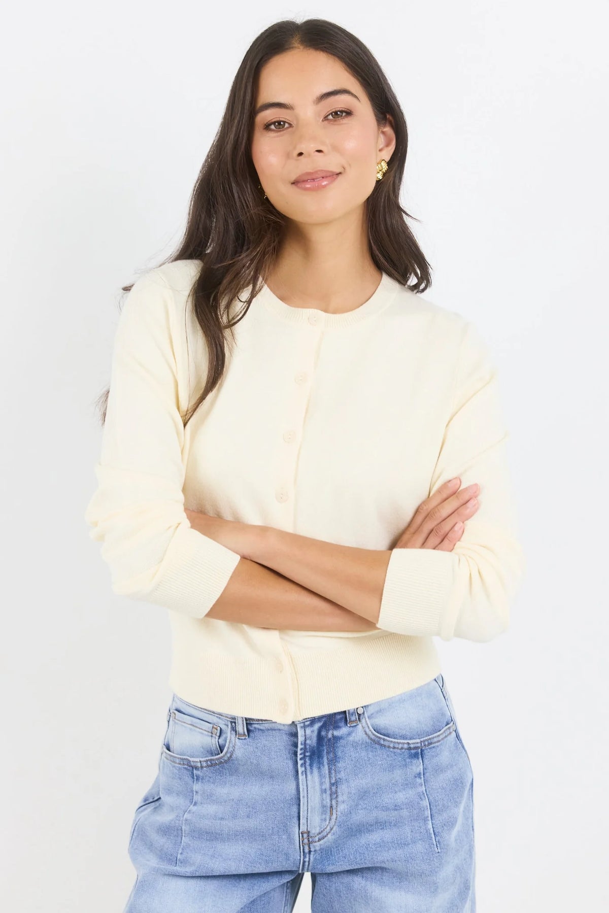 Autograph butter soft fine gauge crew neck cardi