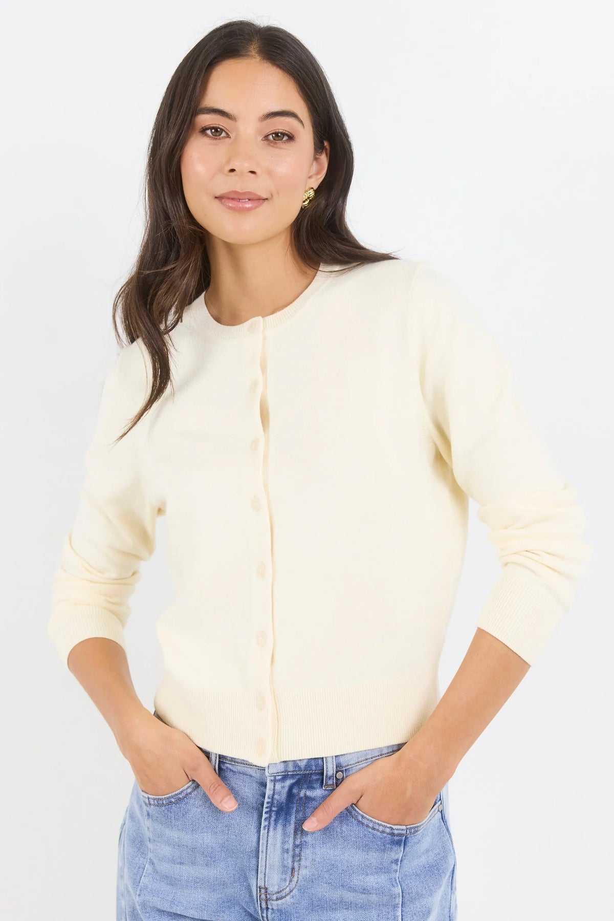 Autograph butter soft fine gauge crew neck cardi