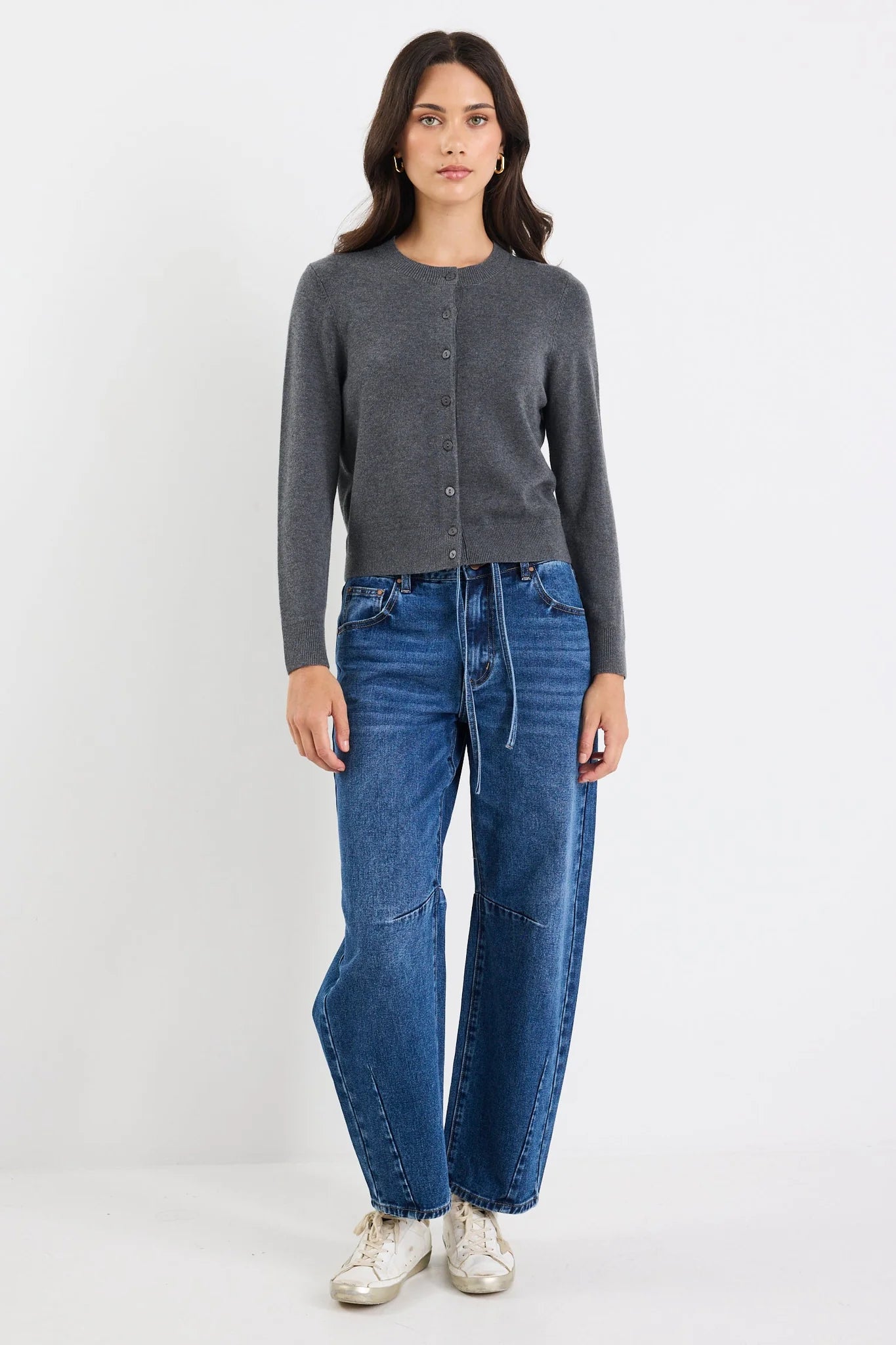Autograph Charcoal Crewneck Cardigan