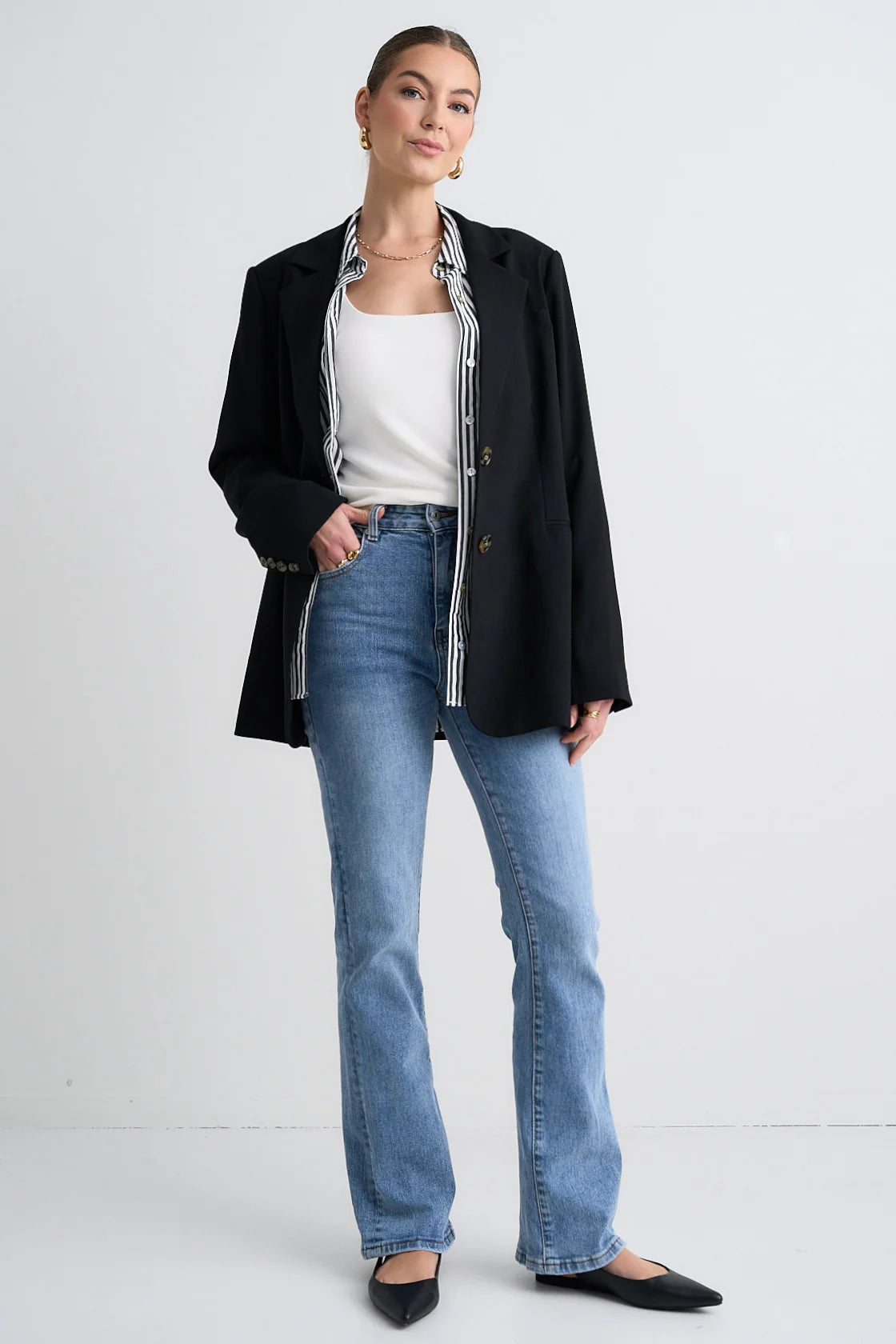 Bestie Black Crepe Relaxed Blazer