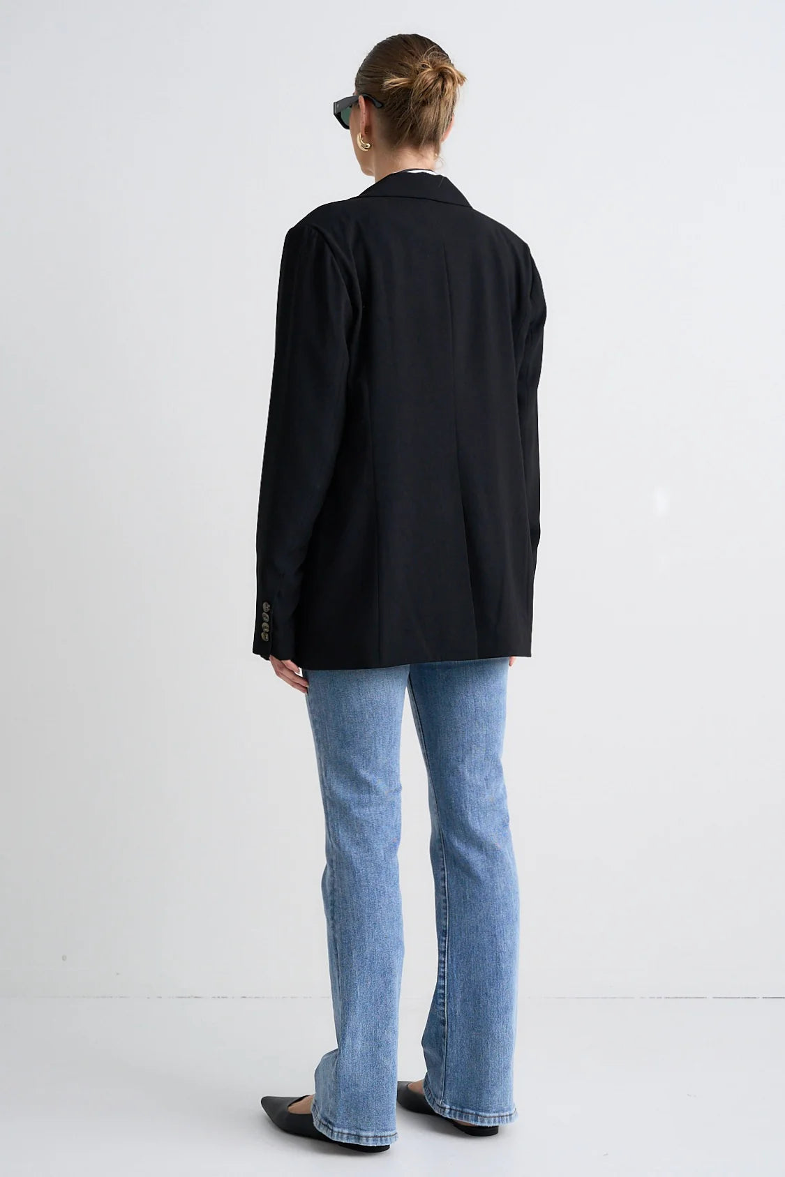 Bestie Black Crepe Relaxed Blazer
