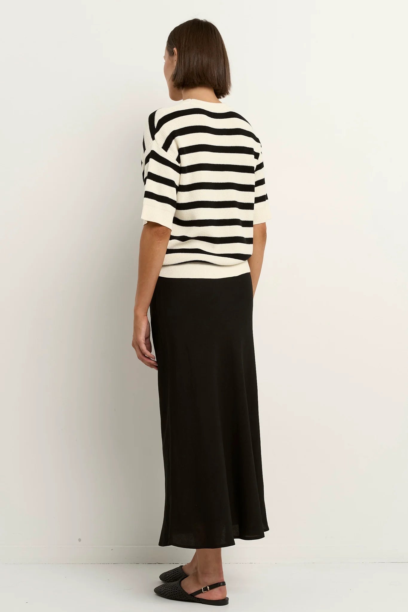 Summit Black Linen Blend Maxi Skirt