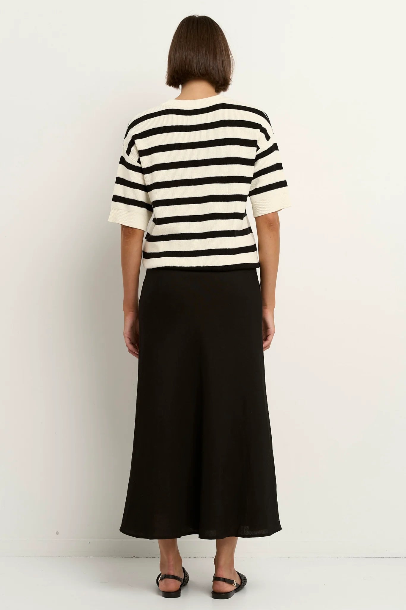 Summit Black Linen Blend Maxi Skirt