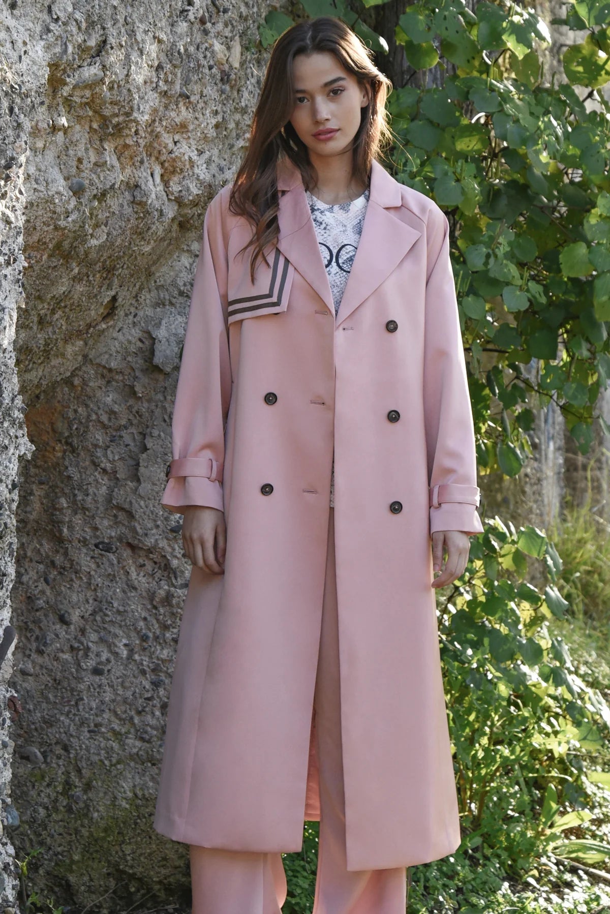 Trench Connection Coat Pink