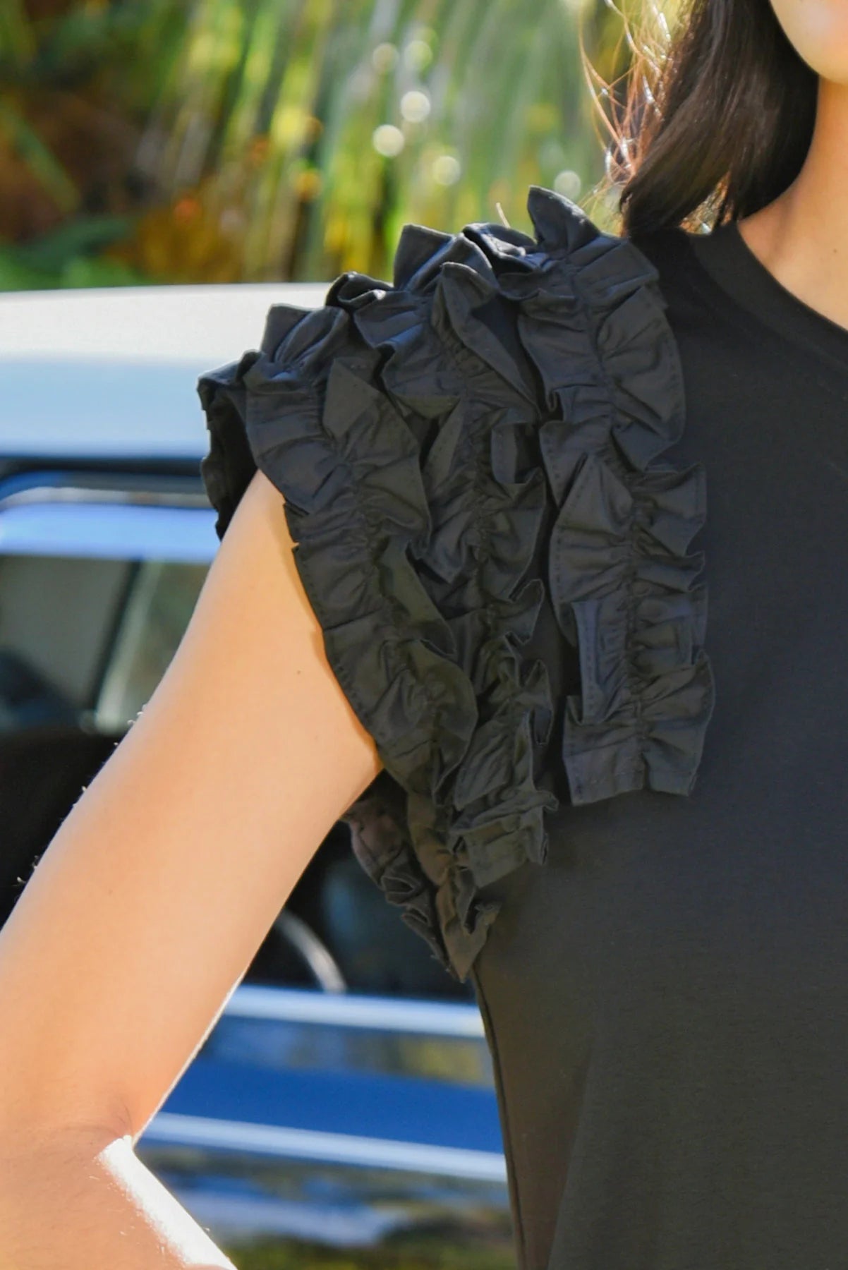 Ruffle Energy Tee Black