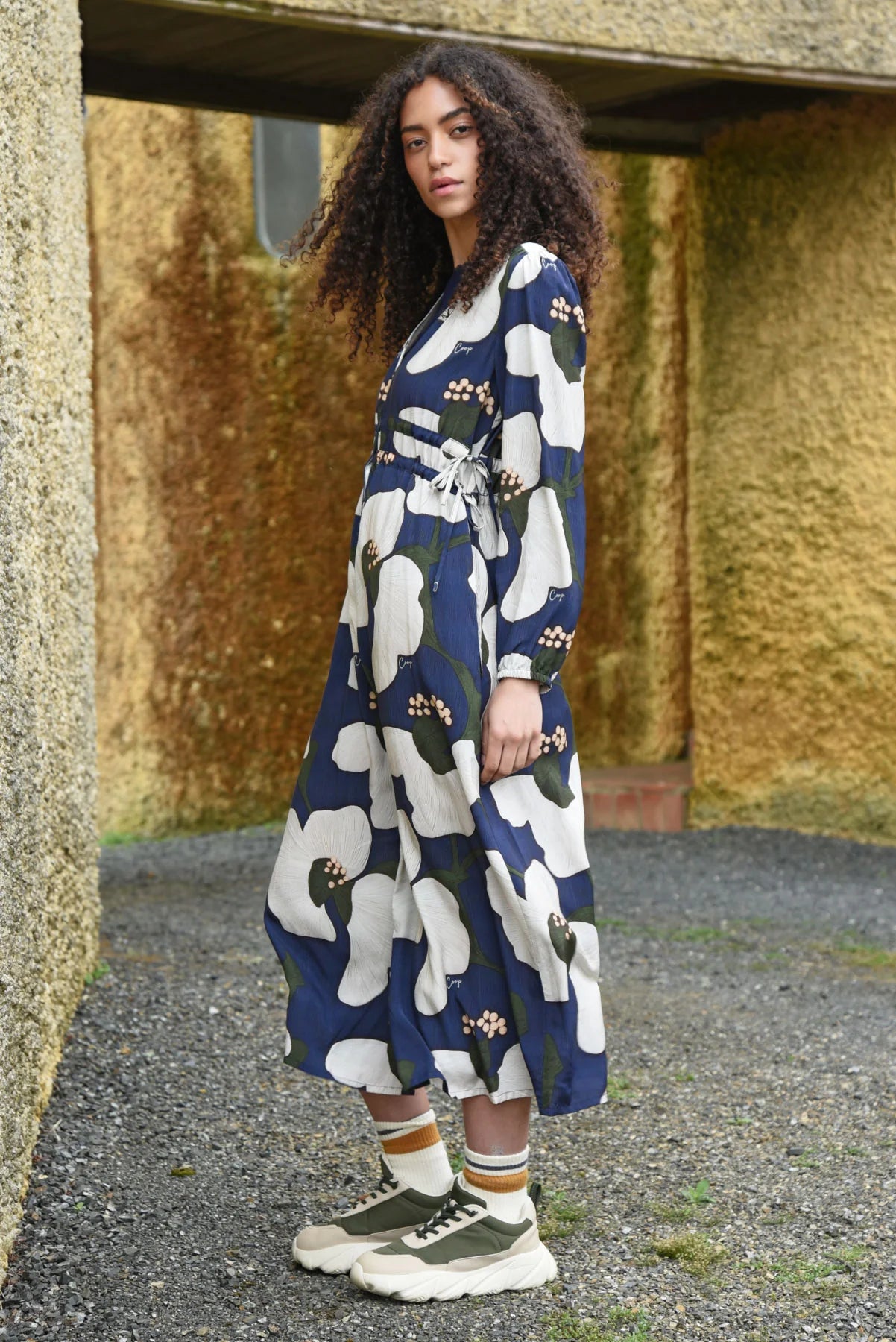 Ruche With It Dress Navy