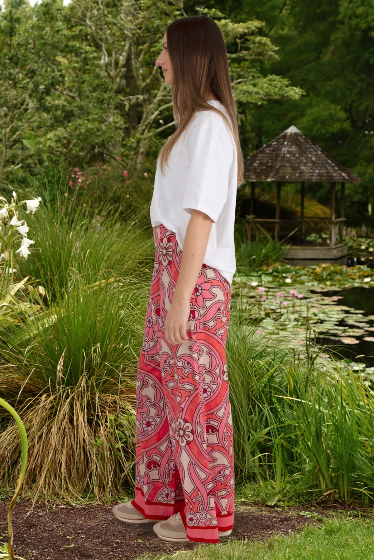 Take Your Lead Pant Pink Border