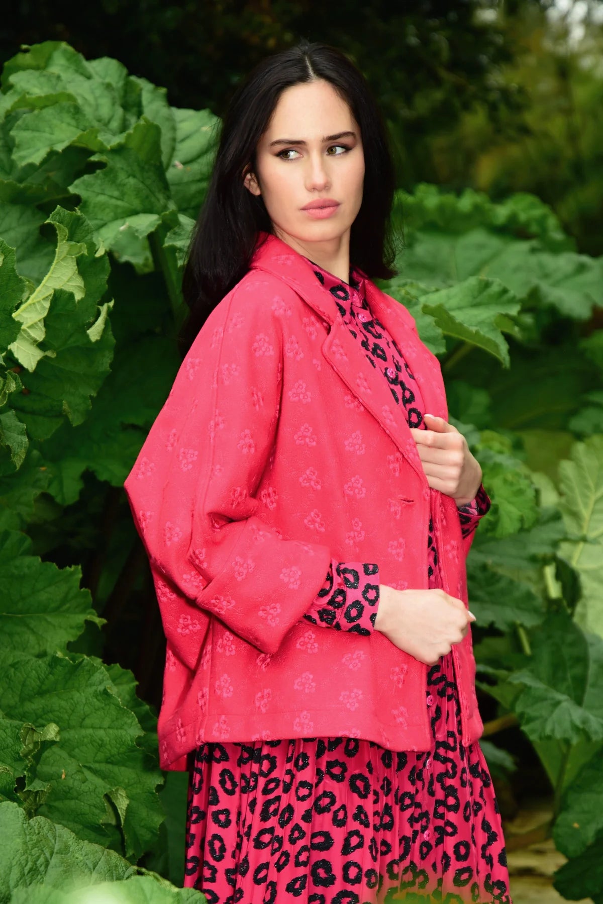 Woven At Heart Jacket Raspberry