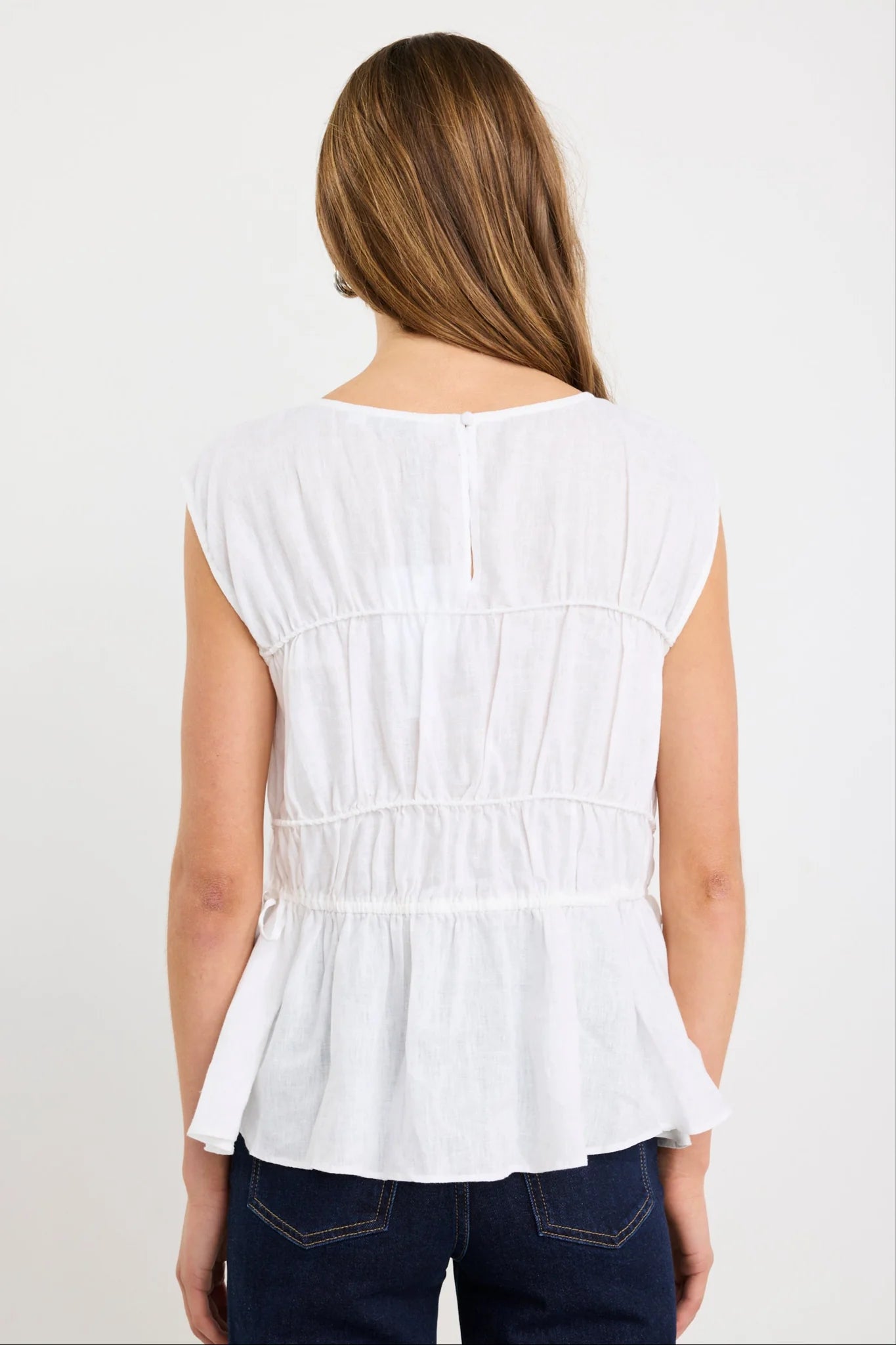 Context Ivory Linen Sleeveless Top