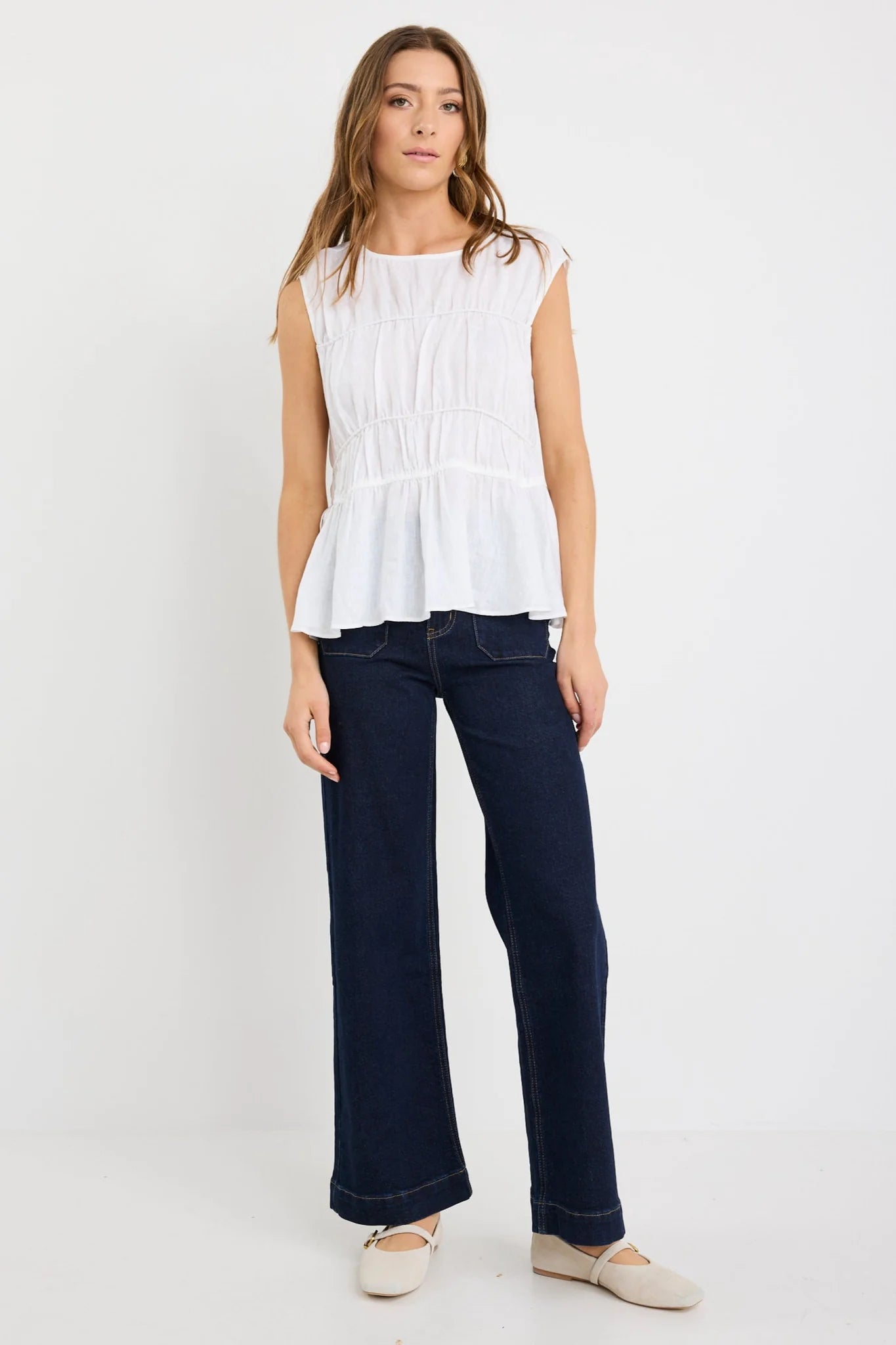 Context Ivory Linen Sleeveless Top