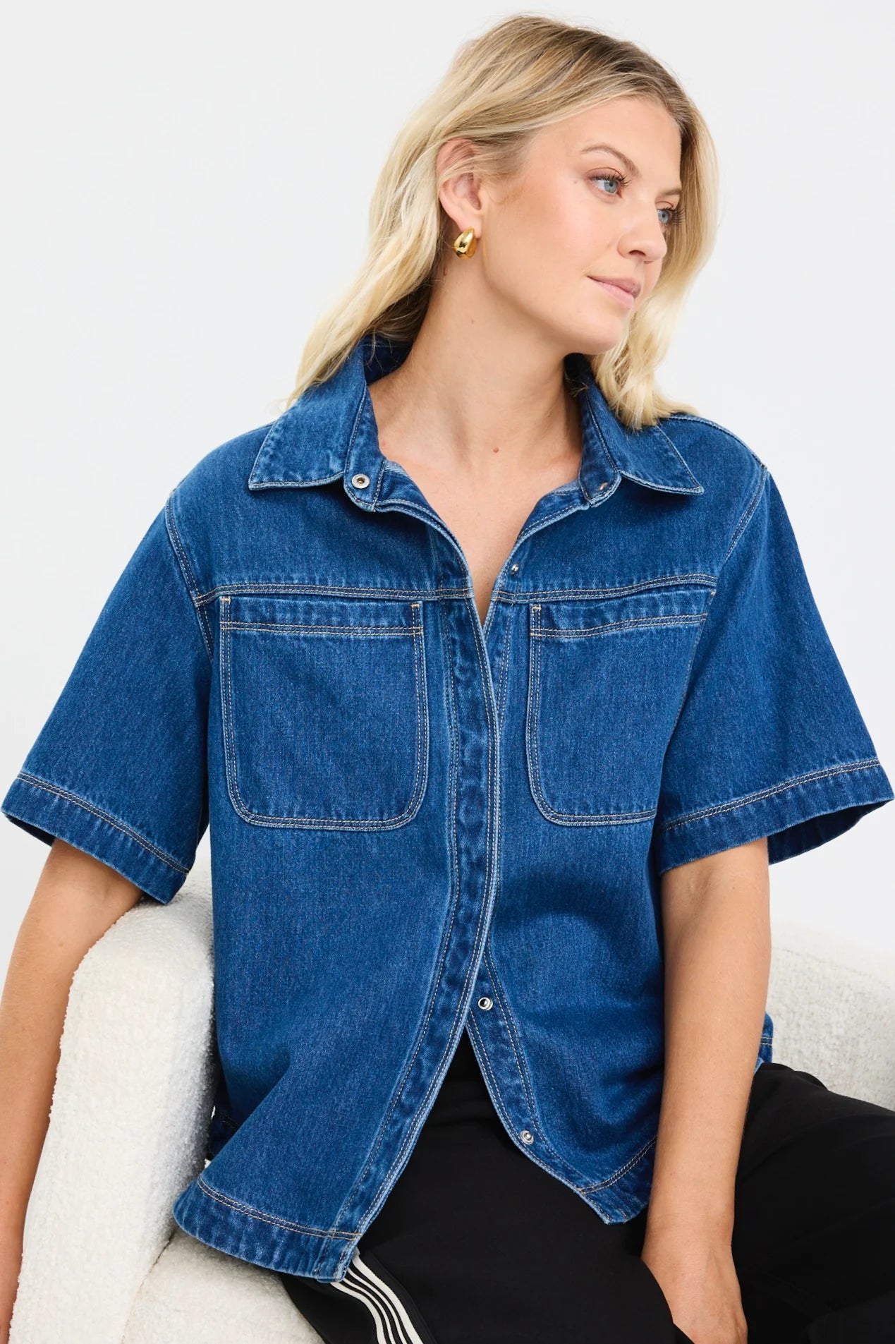 Crucial Storm Blue Denim Shacket