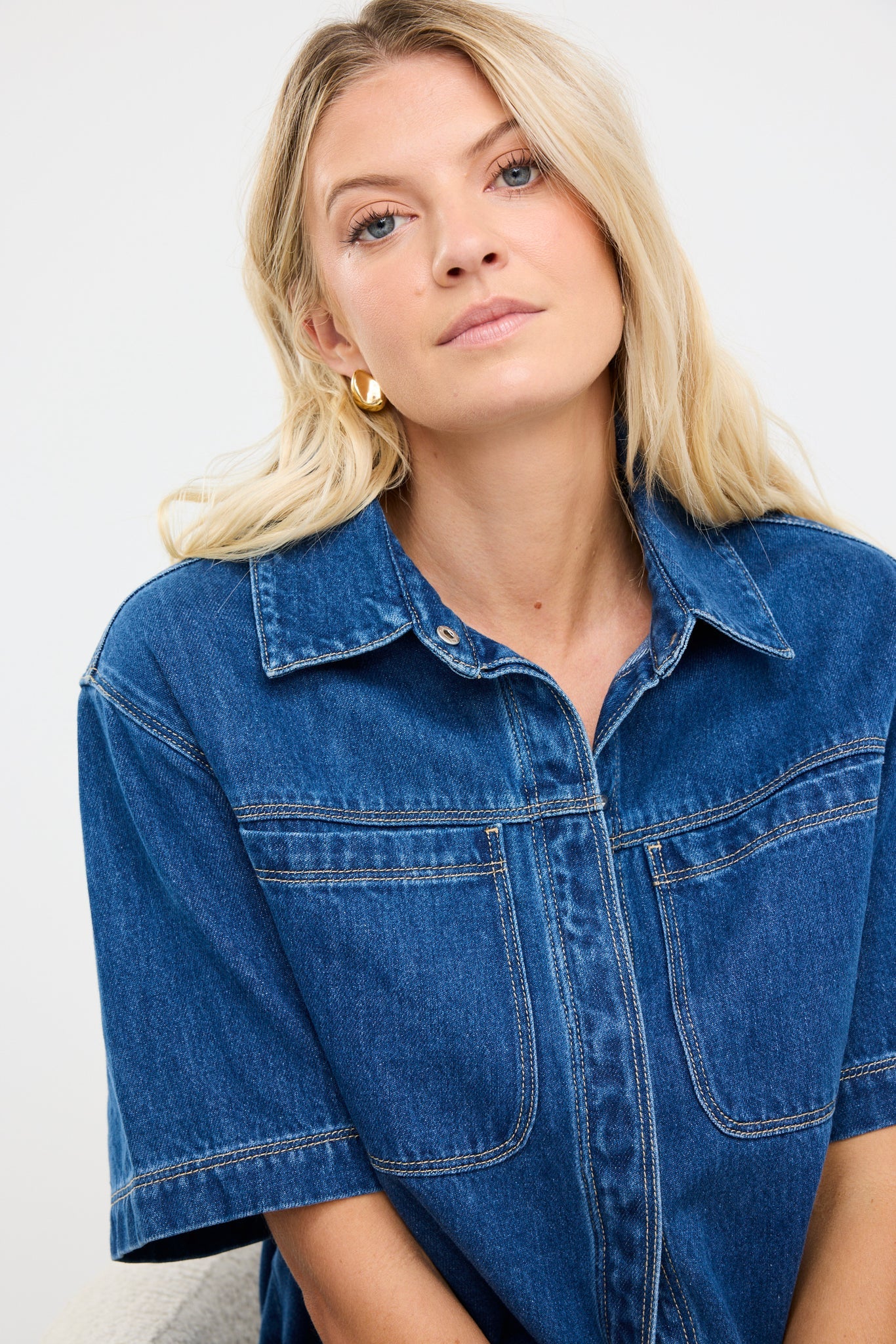 Crucial Storm Blue Denim Shacket