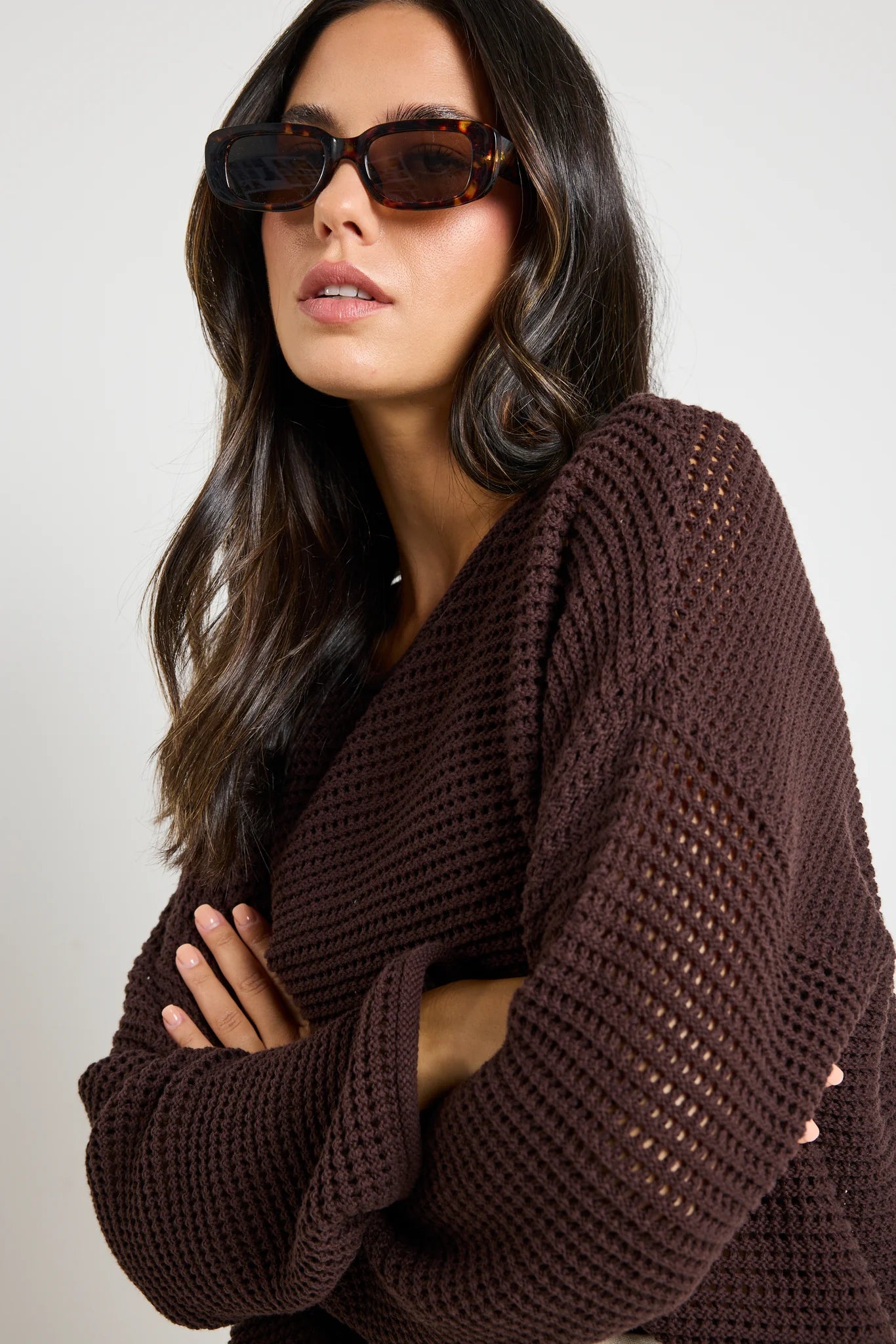 Dawn Chocolate Crochet Jumper