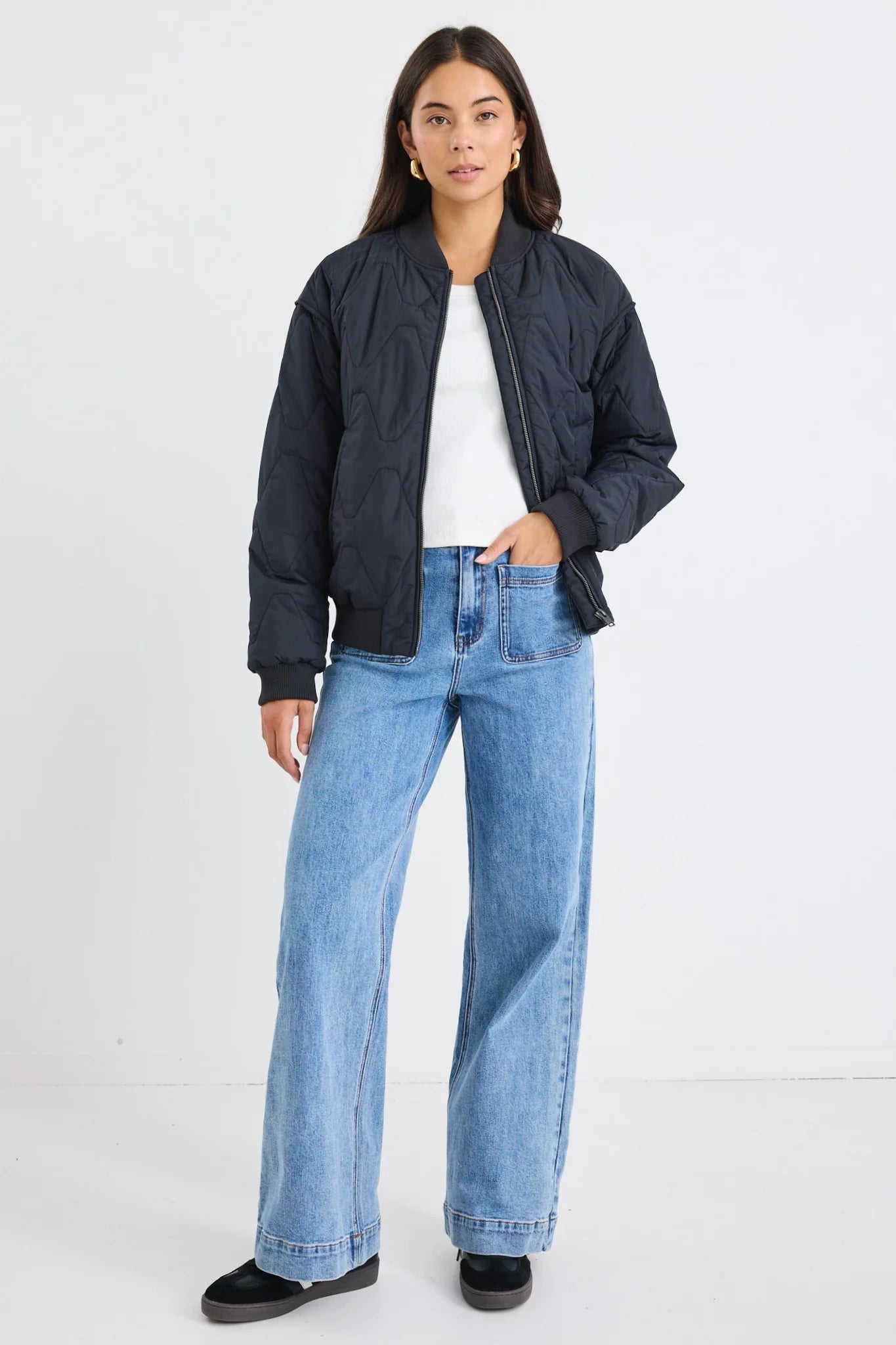 Division Black Puffer Bomber Jacket