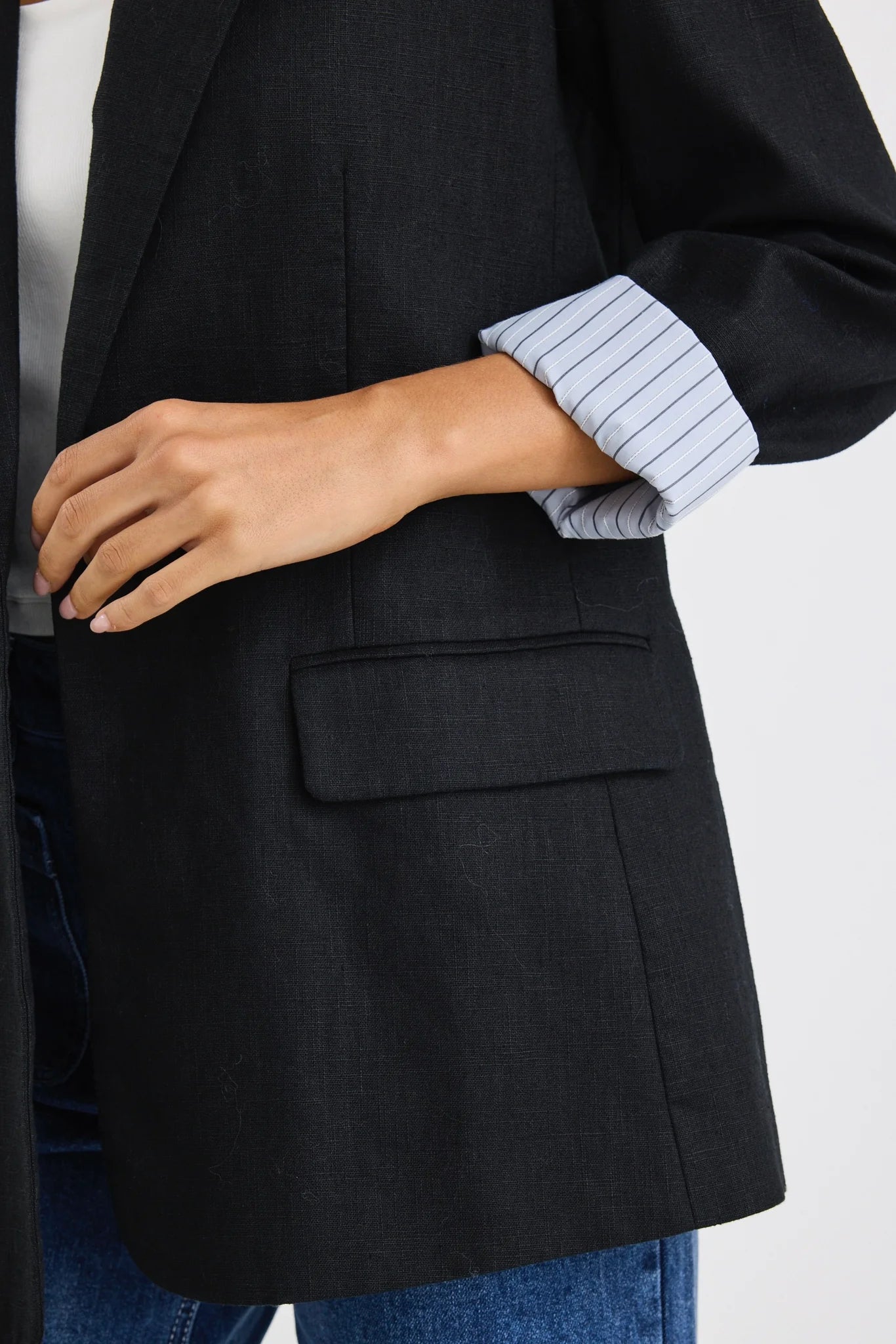 Dock Black Ramie Blazer