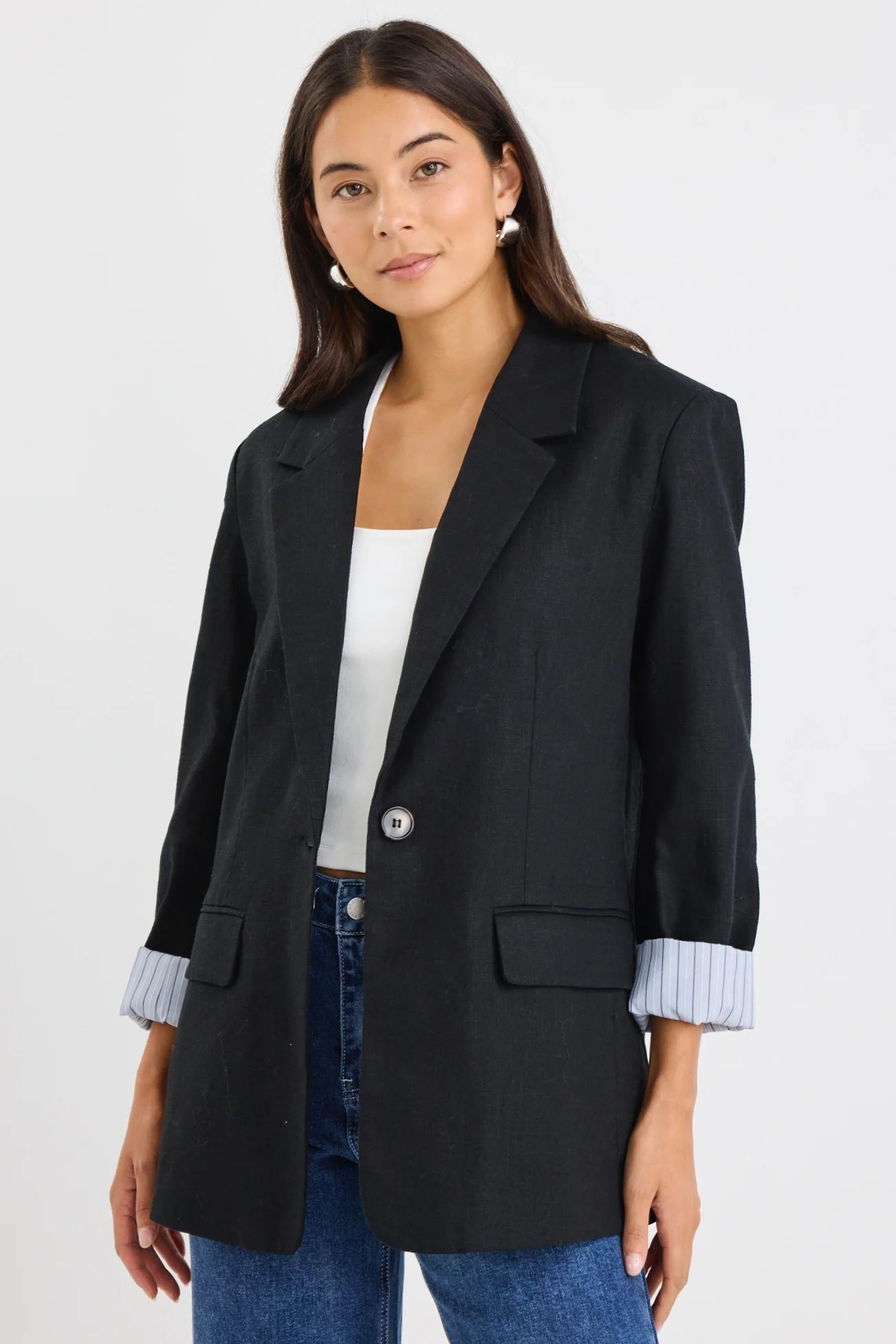 Dock Black Ramie Blazer