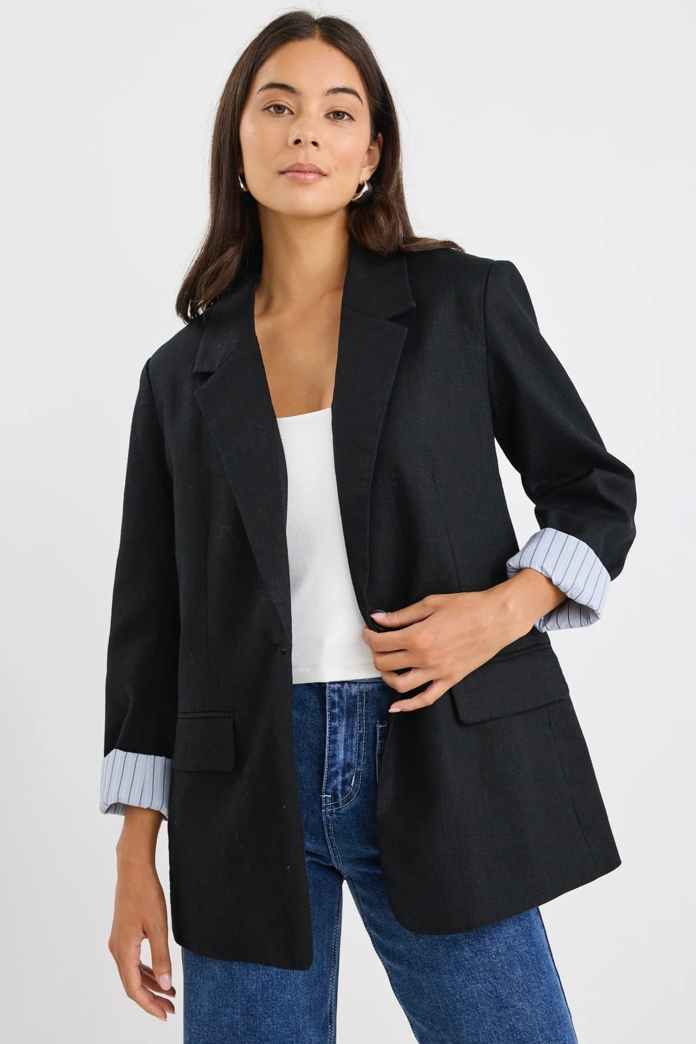 Dock Black Ramie Blazer