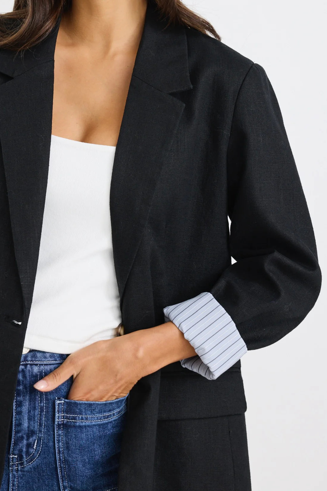 Dock Black Ramie Blazer