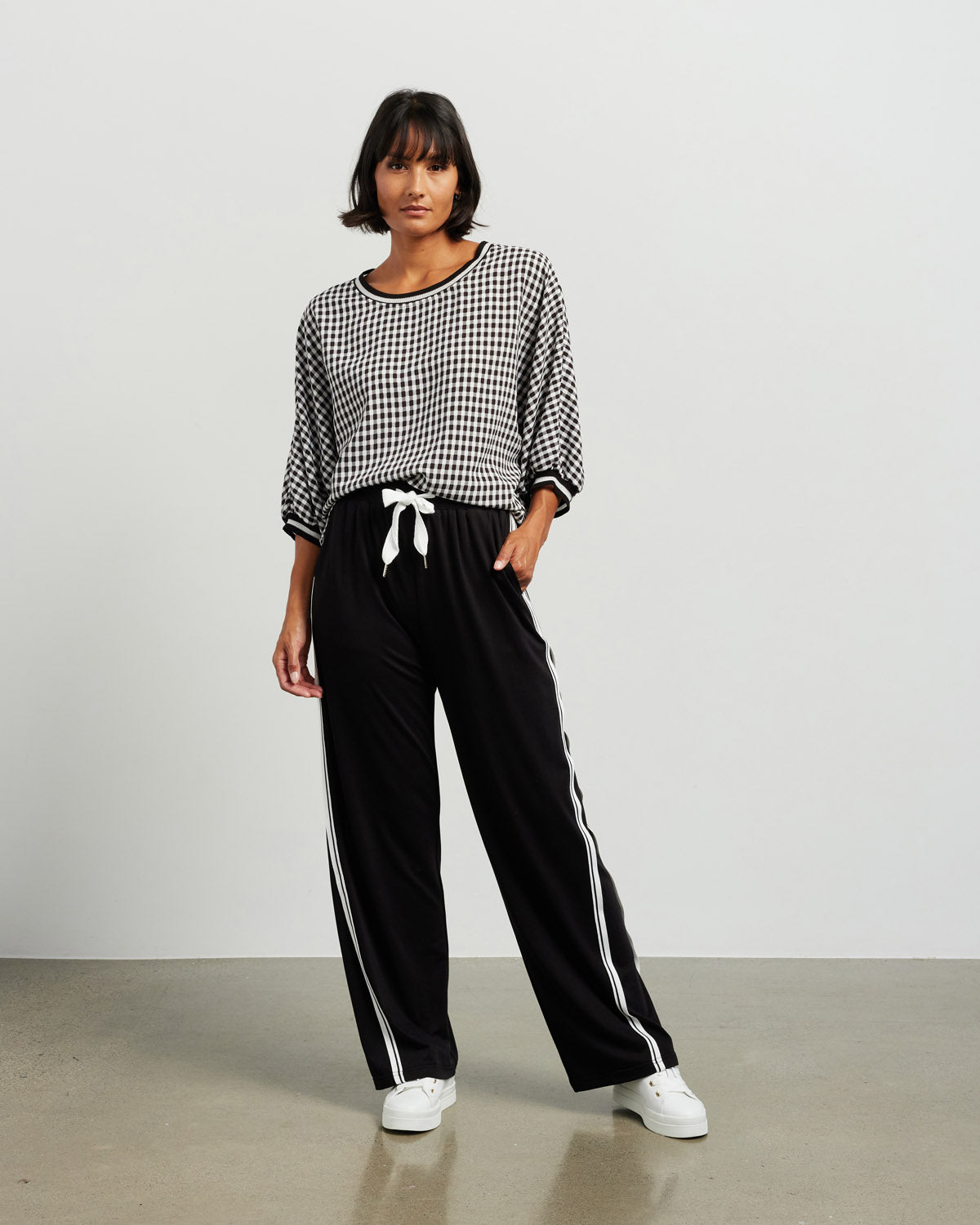 Aroha Top Black/White Check