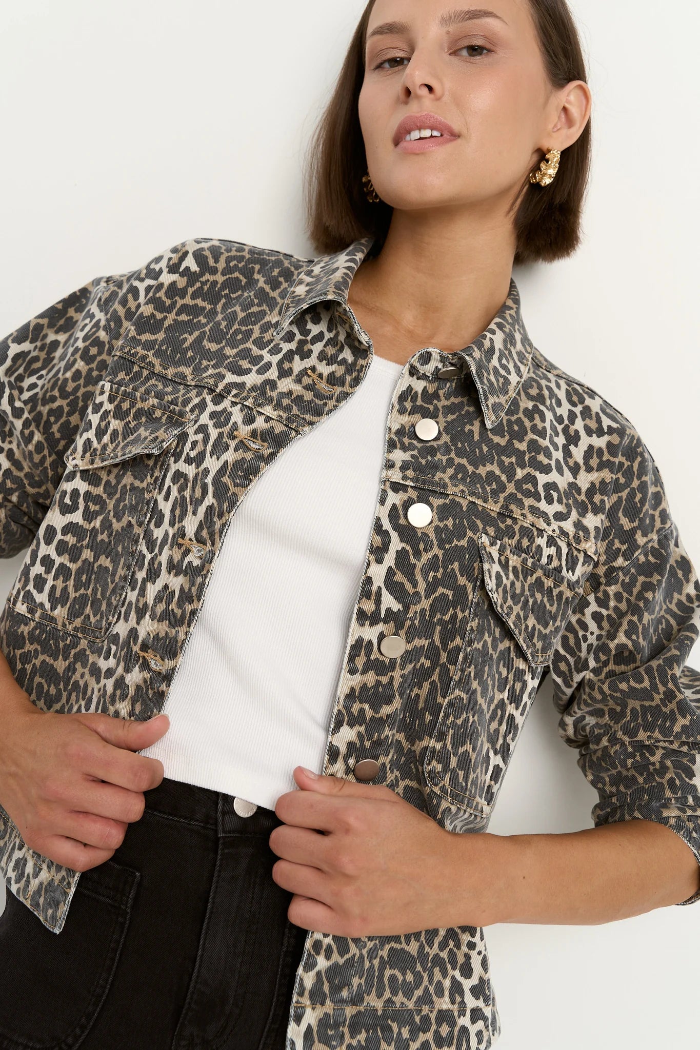 Echo Animal Print Denim Jacket