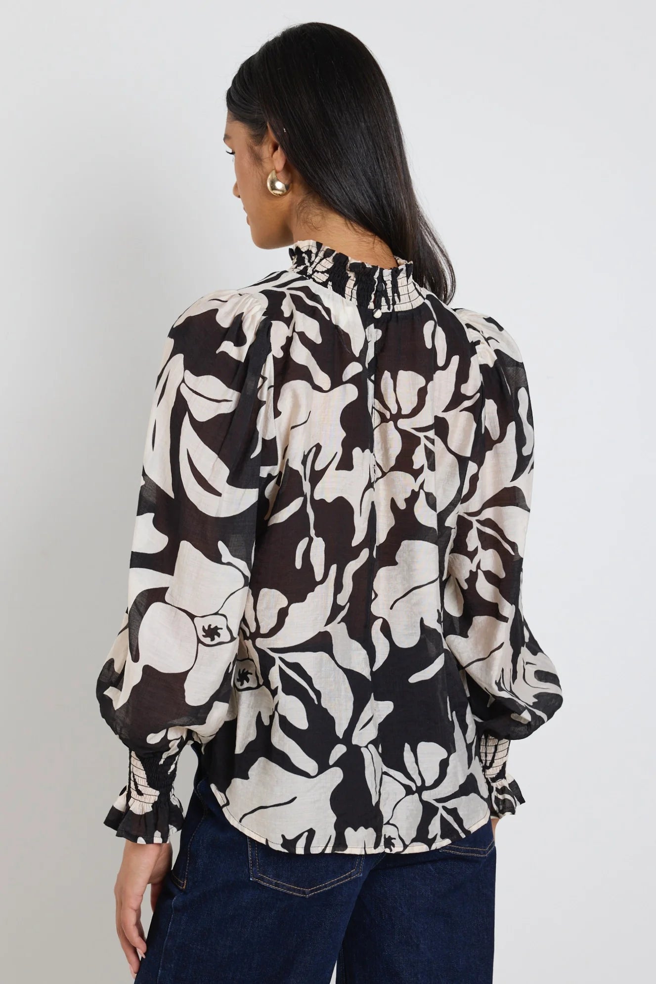 Emphatic Black Floral High Neck top