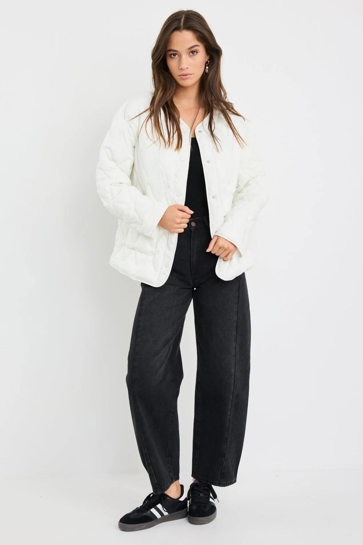 Frankly Ecru Boxy Puffer Jacket