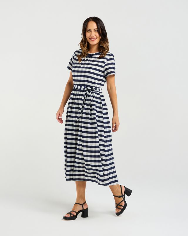 Scarlett Dress Navy Check