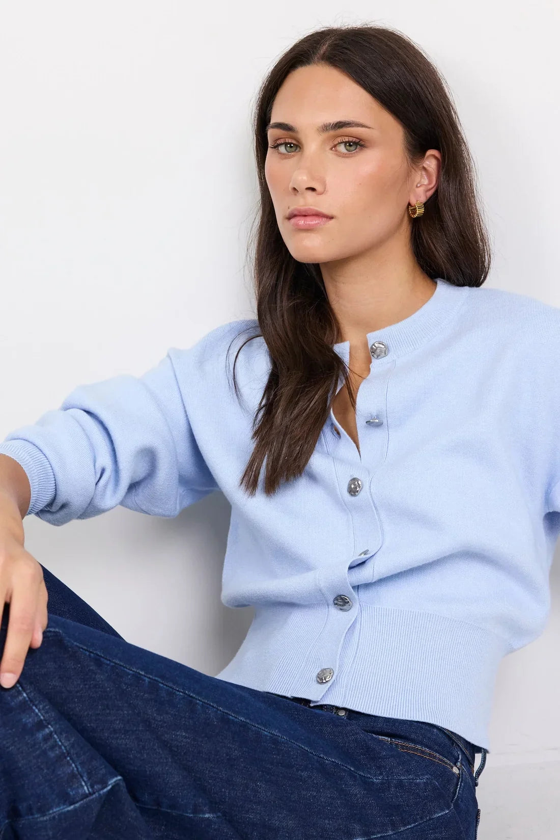 Hallmark Ice Blue Crewneck Cardigan