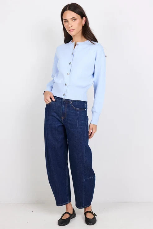 Hallmark Ice Blue Crewneck Cardigan