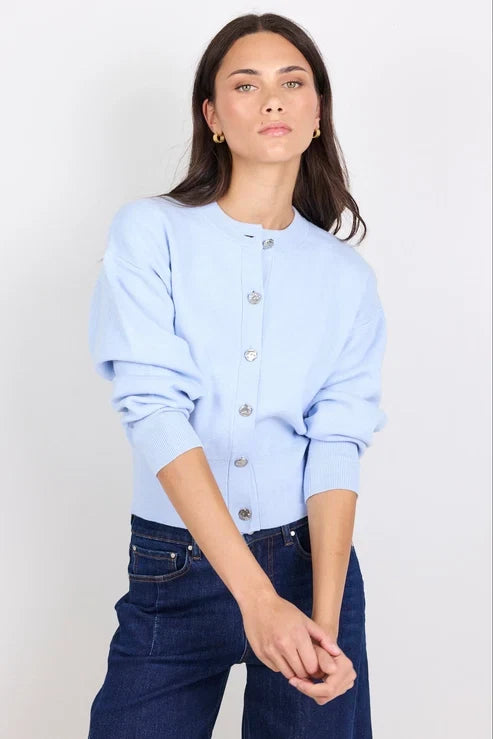 Hallmark Ice Blue Crewneck Cardigan