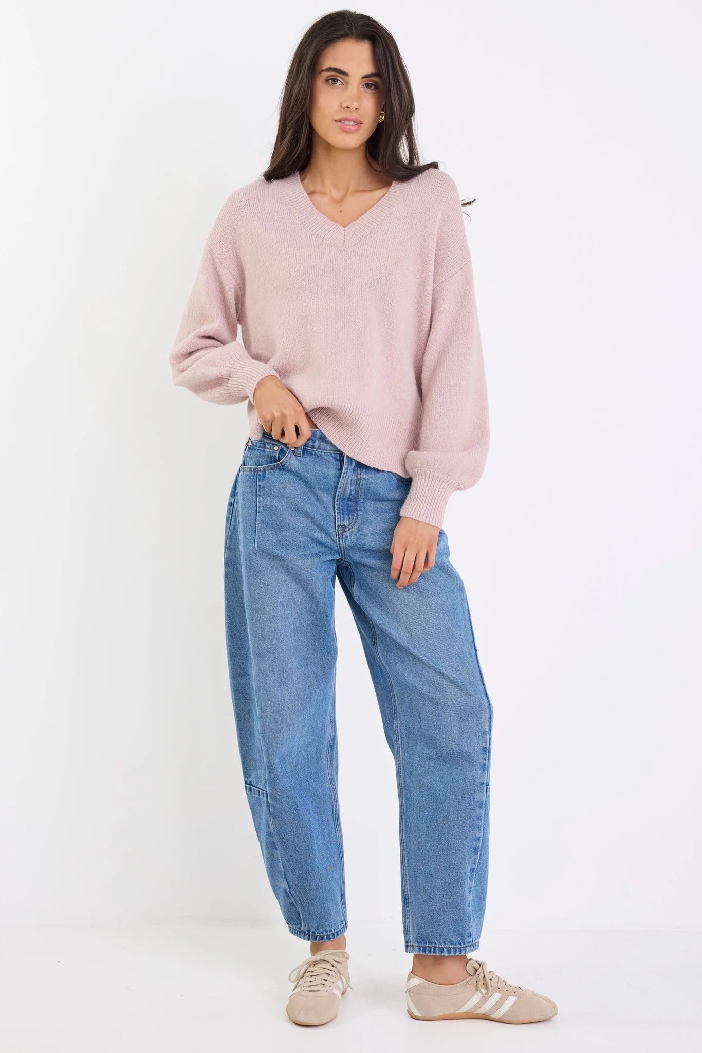 Harvest blush v neck jumper