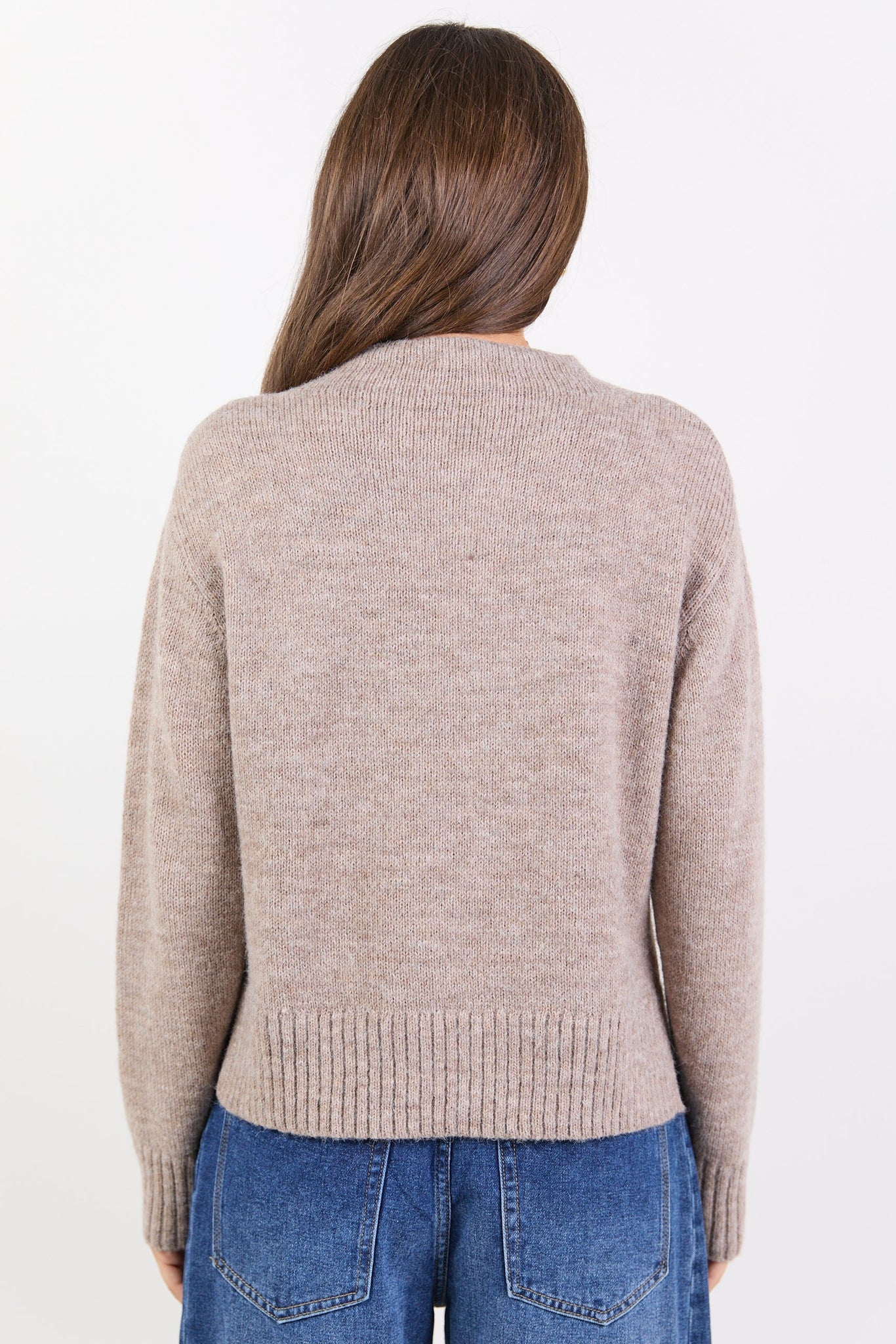 Huddle mushroom high neck knit jumper mushroom