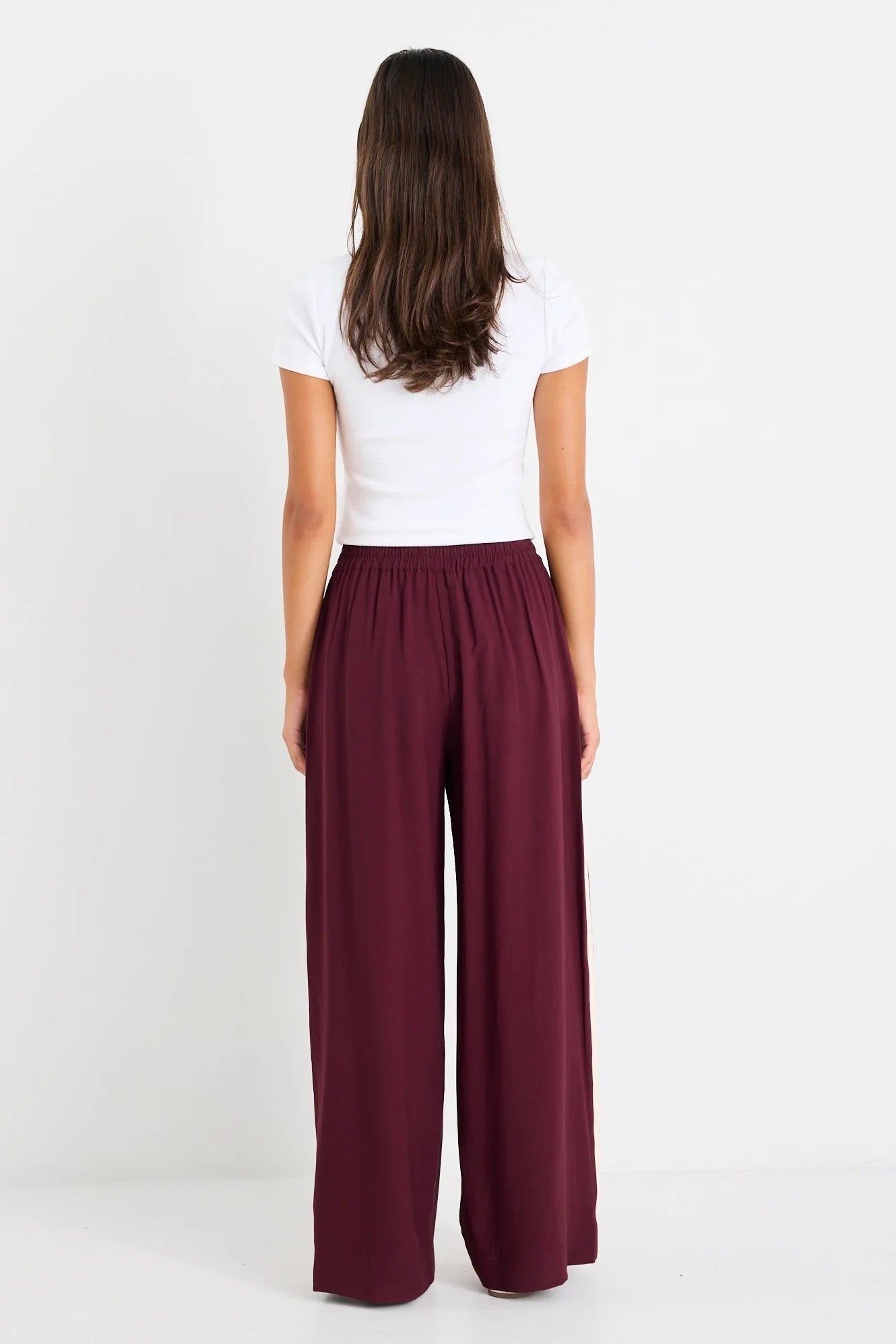 Townie burgundy side stripe pant