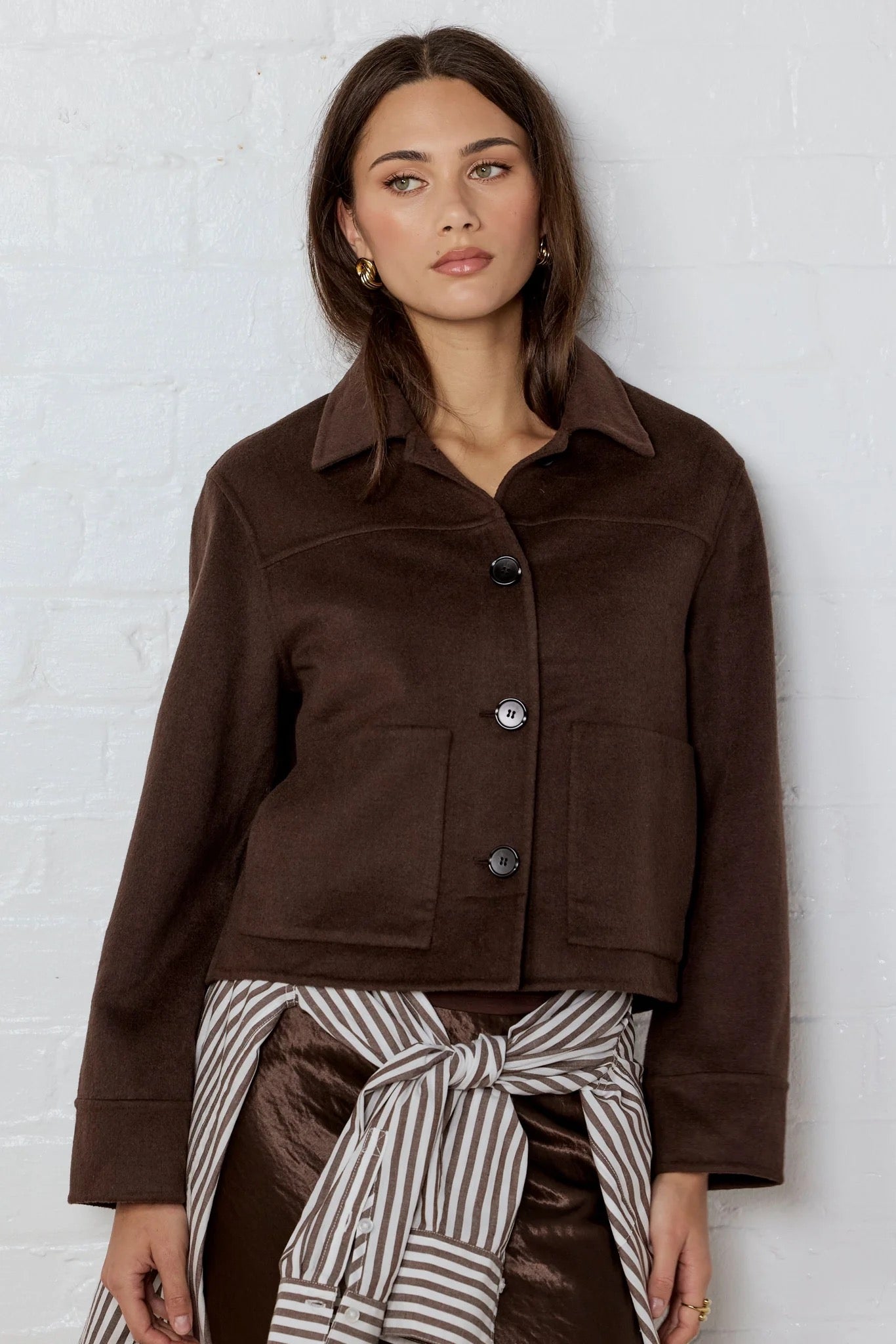 Ranger Chocolate Marie Wool Blend Soft Jacket