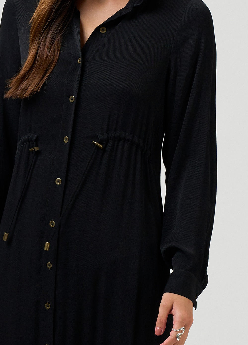 Sequence Shirt Dress Black