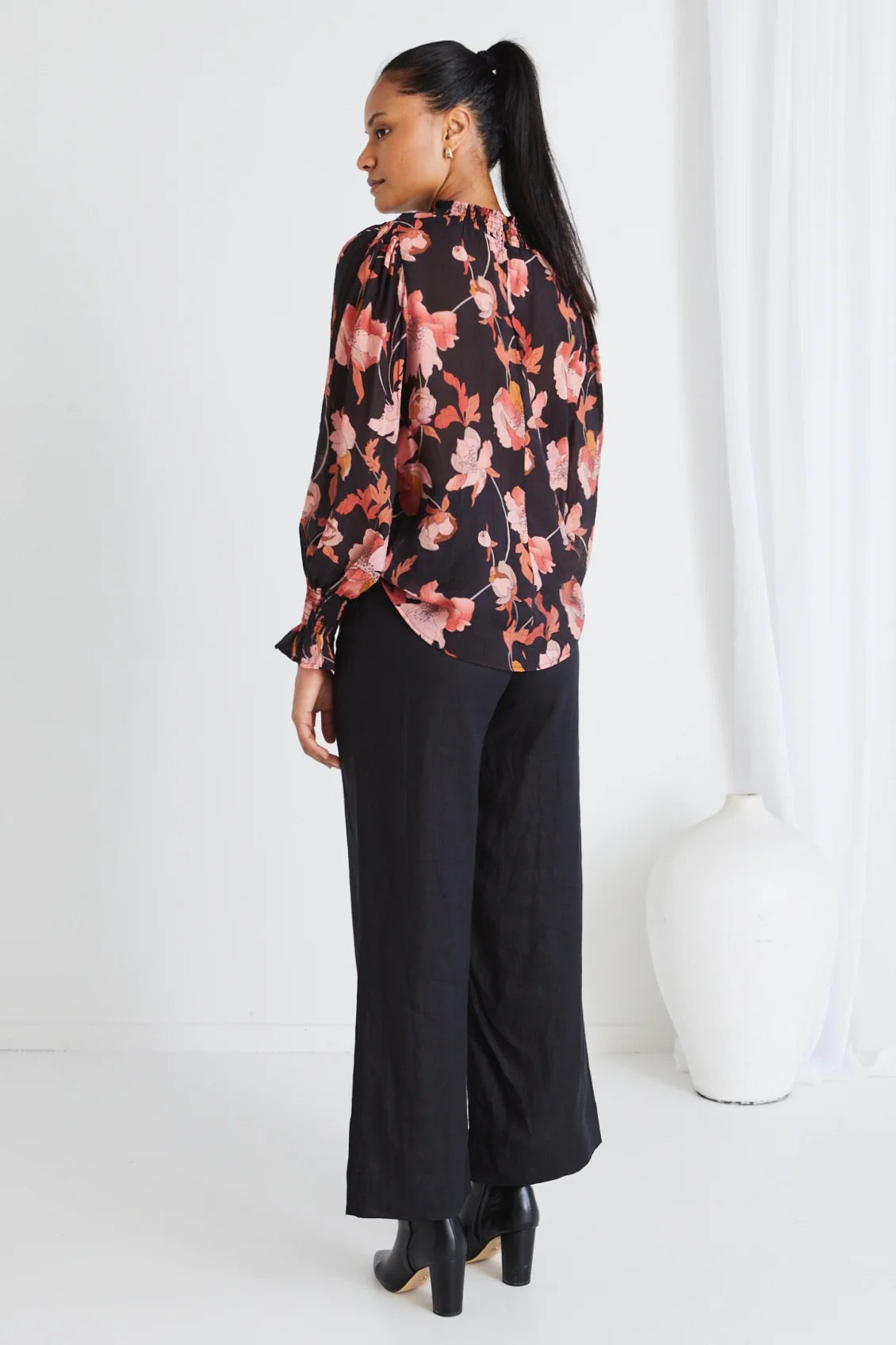 Emphatic blush floral top high neck