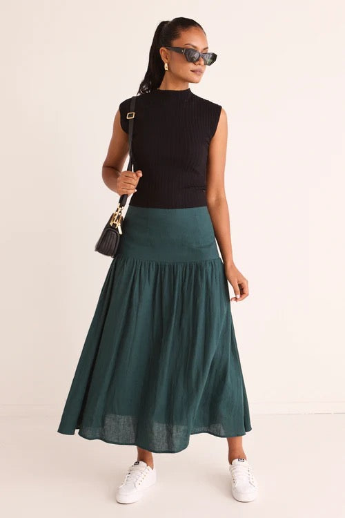 Sway forest basque midi skirt