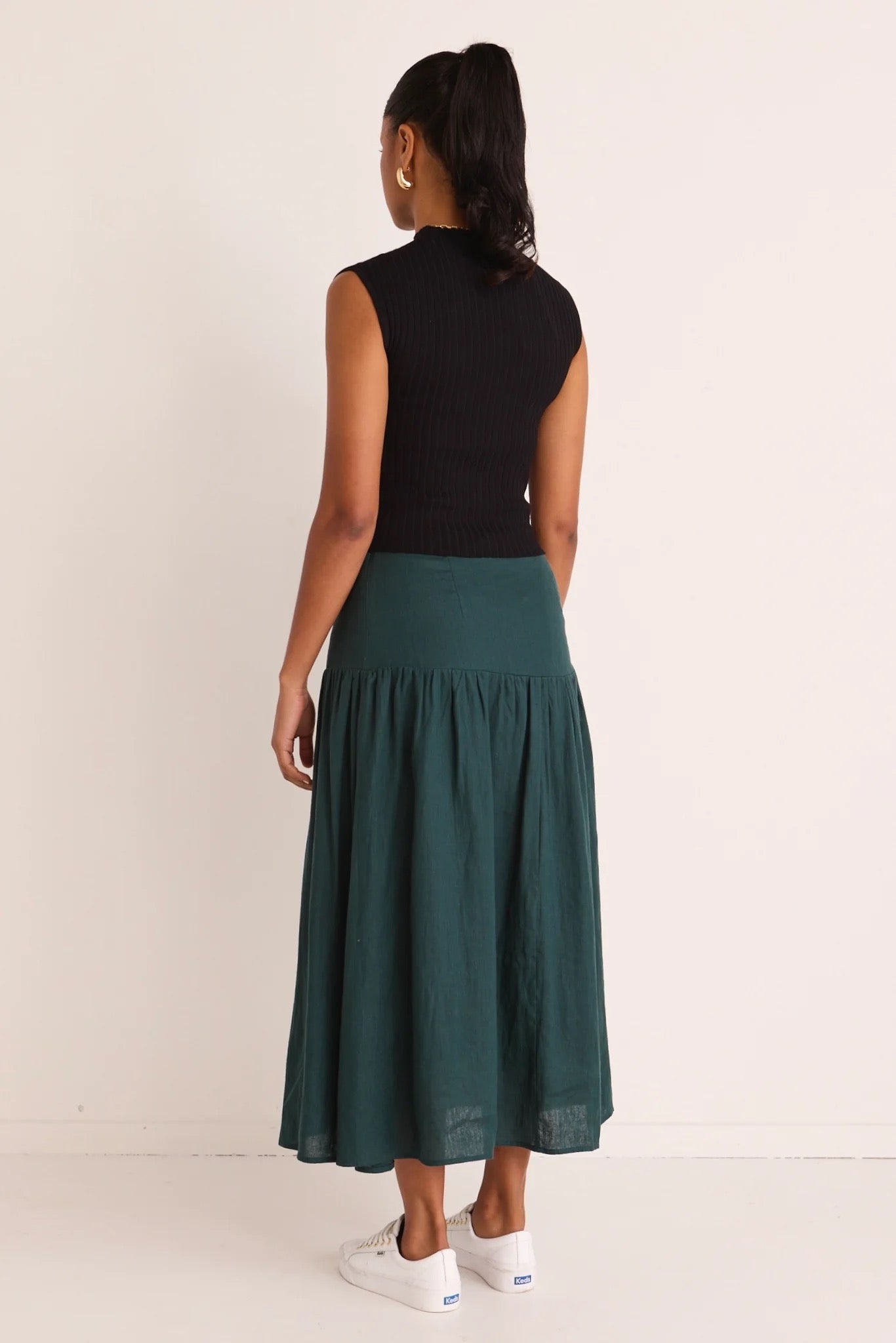 Sway forest basque midi skirt