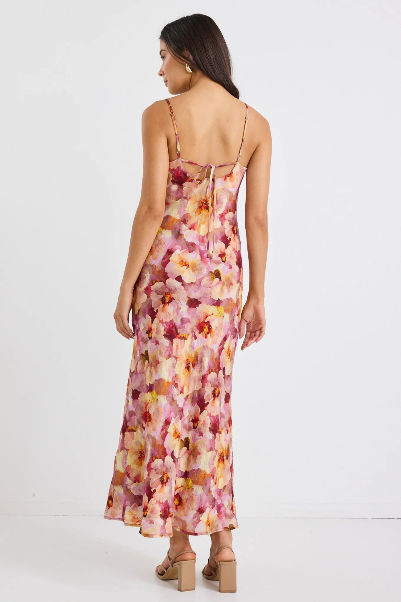 Lavish Pink Multi Floral Slip Dress